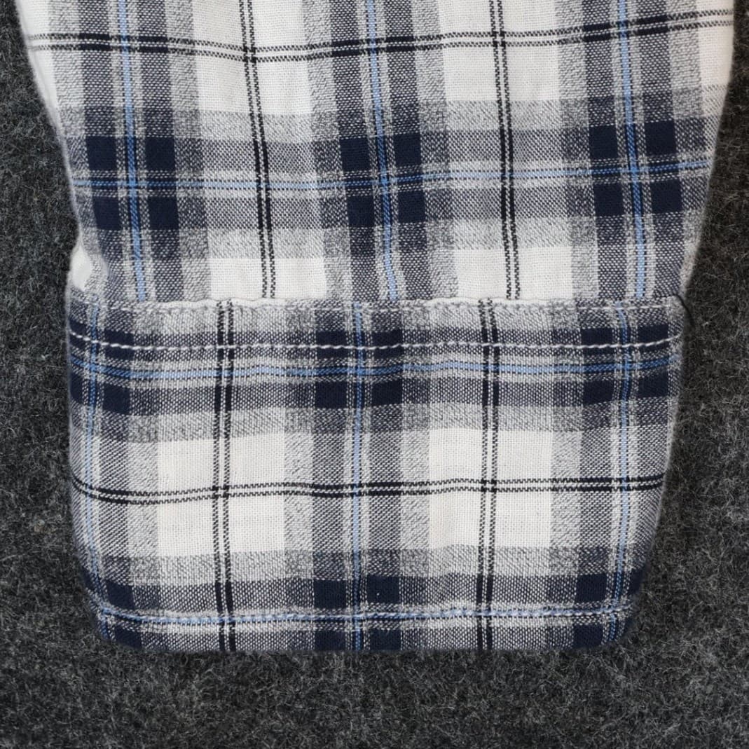 Even Tide Button Up Mens L Blue Excellent Plaid Flannel Regular Fit - Thumbnail 10