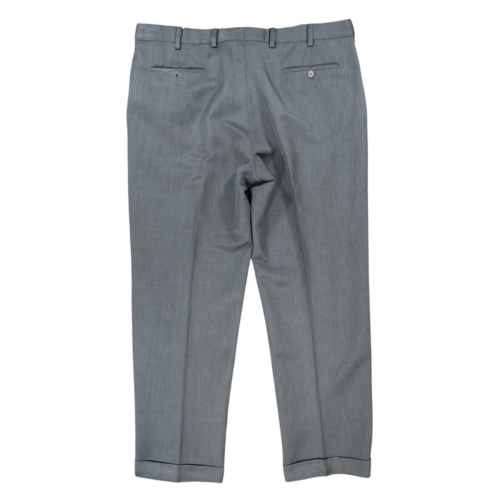 Enro Dress Pants Mens 40 Gray Excellent Cuffed Flat Front - Thumbnail 2