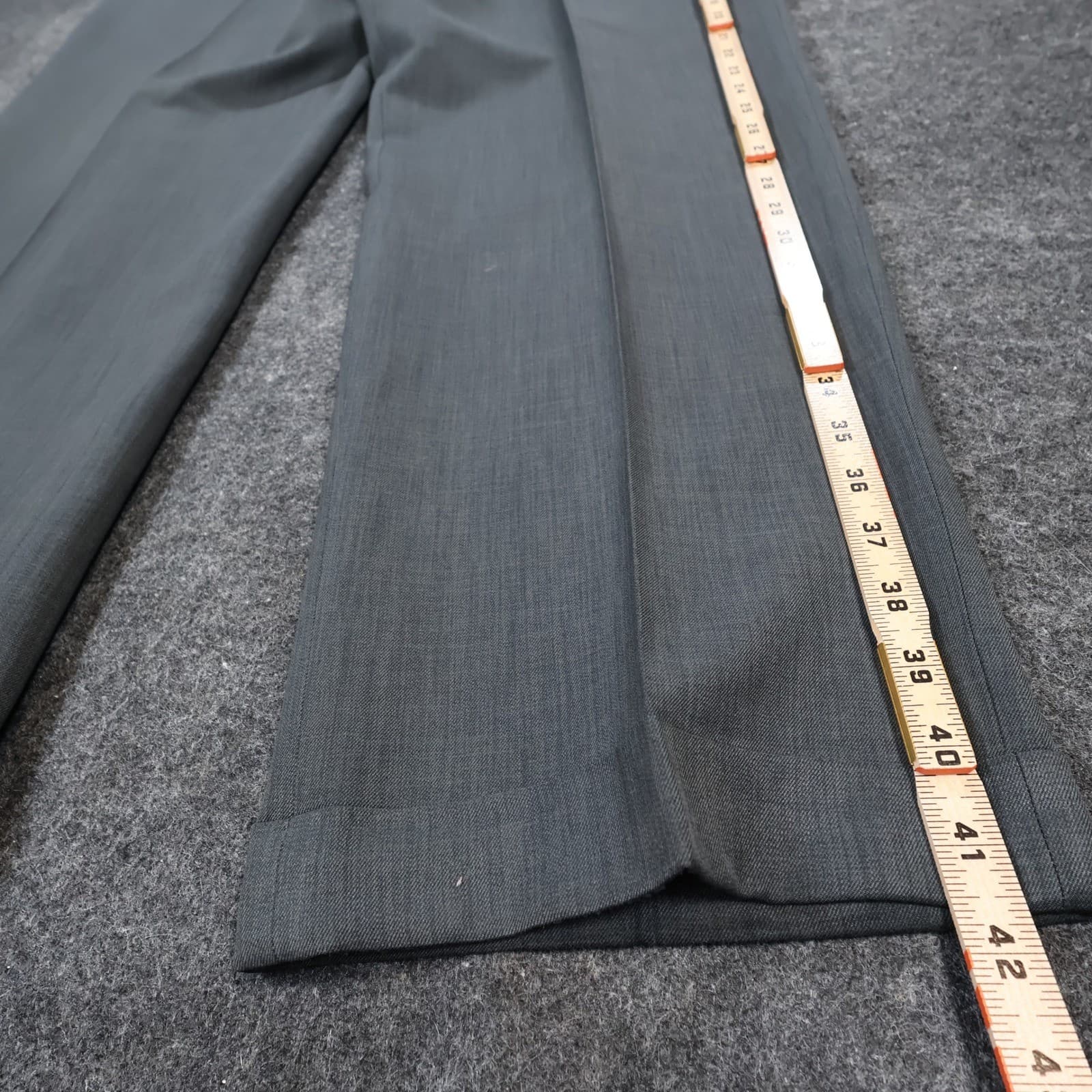 Enro Dress Pants Mens 40 Gray Excellent Cuffed Flat Front - Thumbnail 3