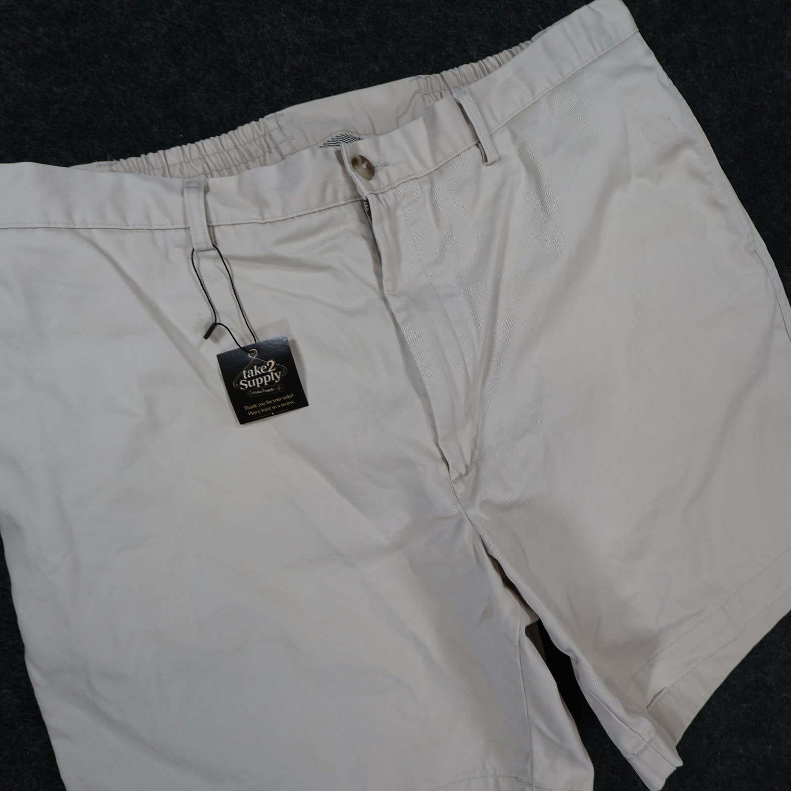 Roundtree & Yorke Shorts Mens 42 Tan Excellent Easy Care Cotton Chino - Thumbnail 9