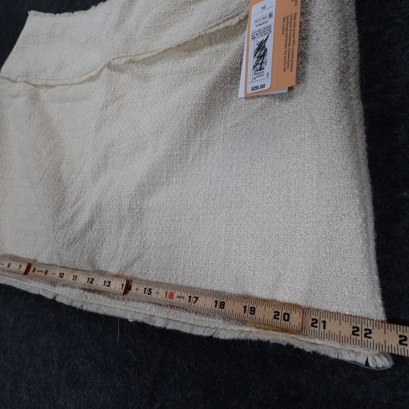 Future Collective Mini Skirt Womens 16 Cream New Textured Raw Hem Fringe - Thumbnail 3