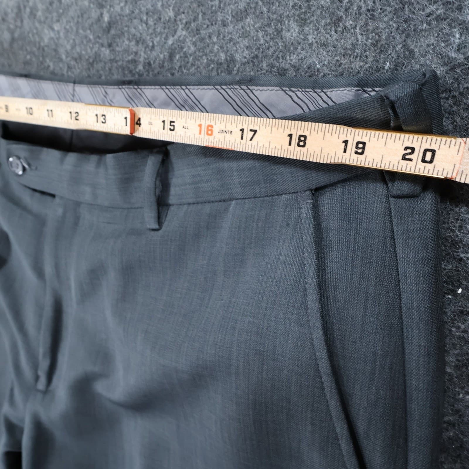 Enro Dress Pants Mens 40 Gray Excellent Cuffed Flat Front - Thumbnail 5