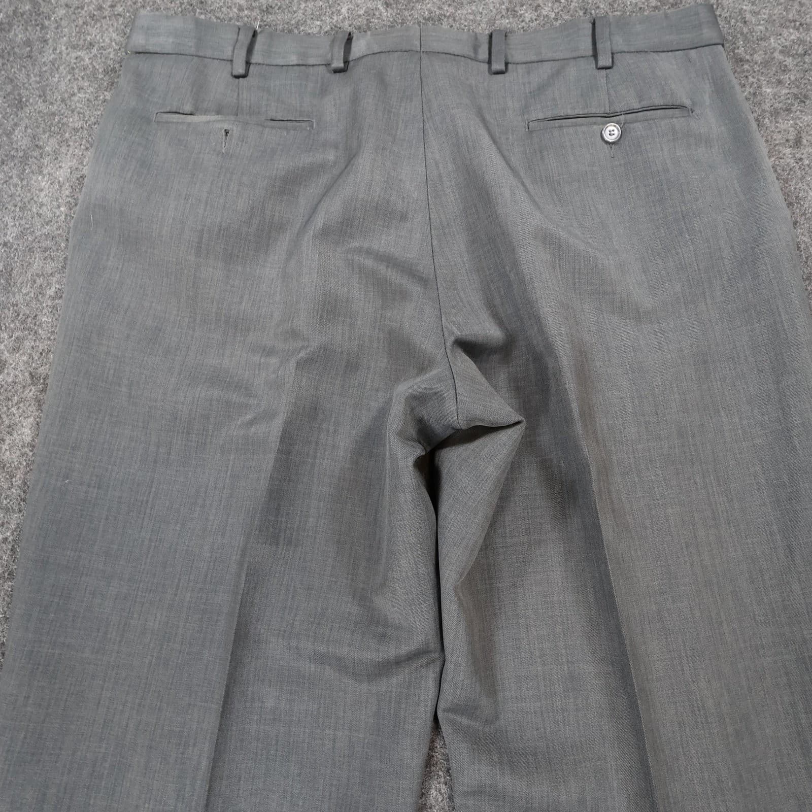 Enro Dress Pants Mens 40 Gray Excellent Cuffed Flat Front - Thumbnail 10