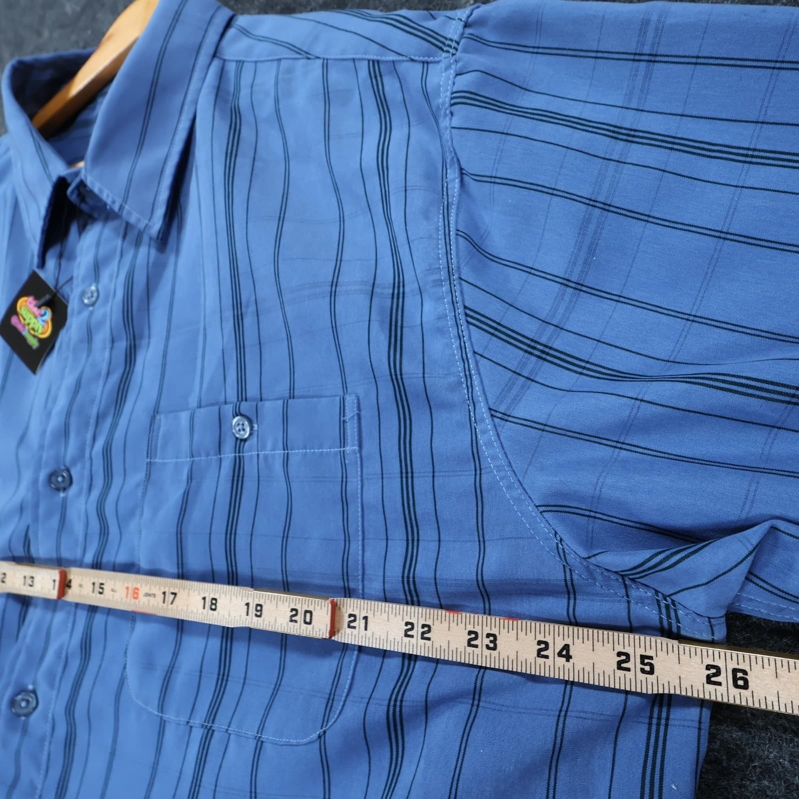 R&R Casual Button Down Mens XXL Blue Excellent Plaid Pattern - Thumbnail 3