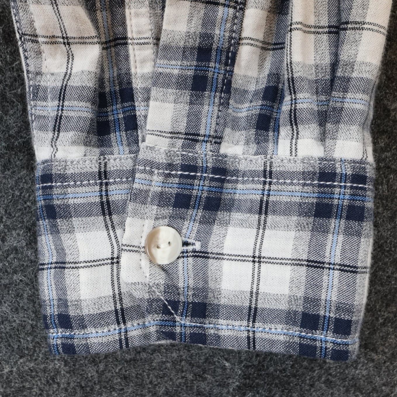 Even Tide Button Up Mens L Blue Excellent Plaid Flannel Regular Fit - Thumbnail 11