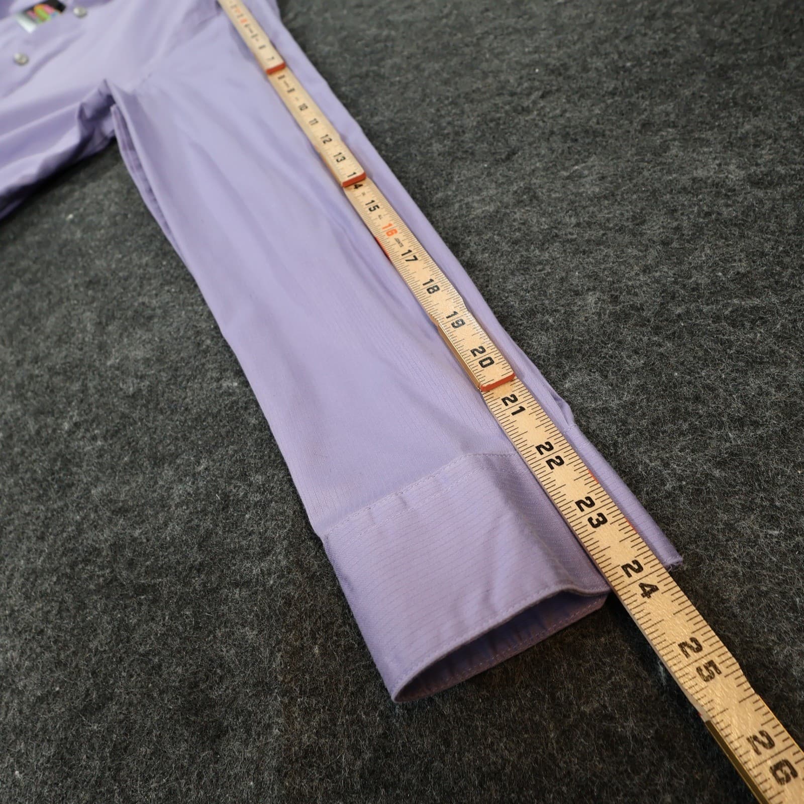 Kenneth Cole Dress Shirt Mens 15.5 32/33 Purple Excellent Slim Fit Non Iron - Thumbnail 4
