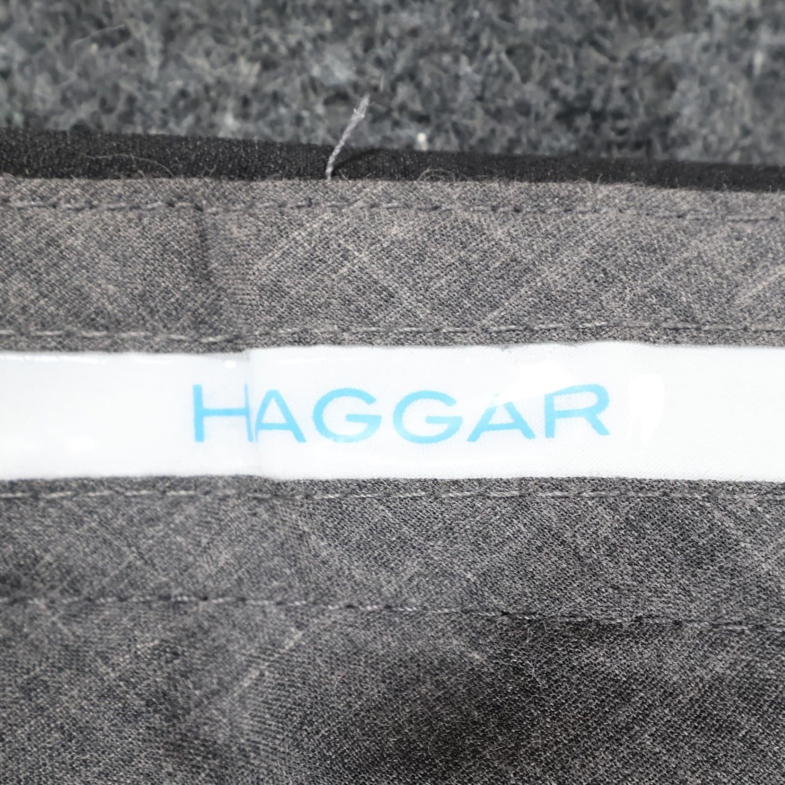 Haggar Dress Pants Mens 44x29 Black Excellent Pleated Cool 18 Pro - Thumbnail 7