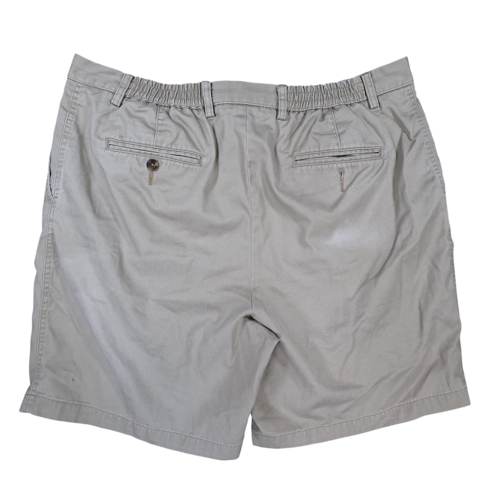 Roundtree & Yorke Shorts Mens 42 Tan Excellent Pleated Cotton Chino - Thumbnail 2