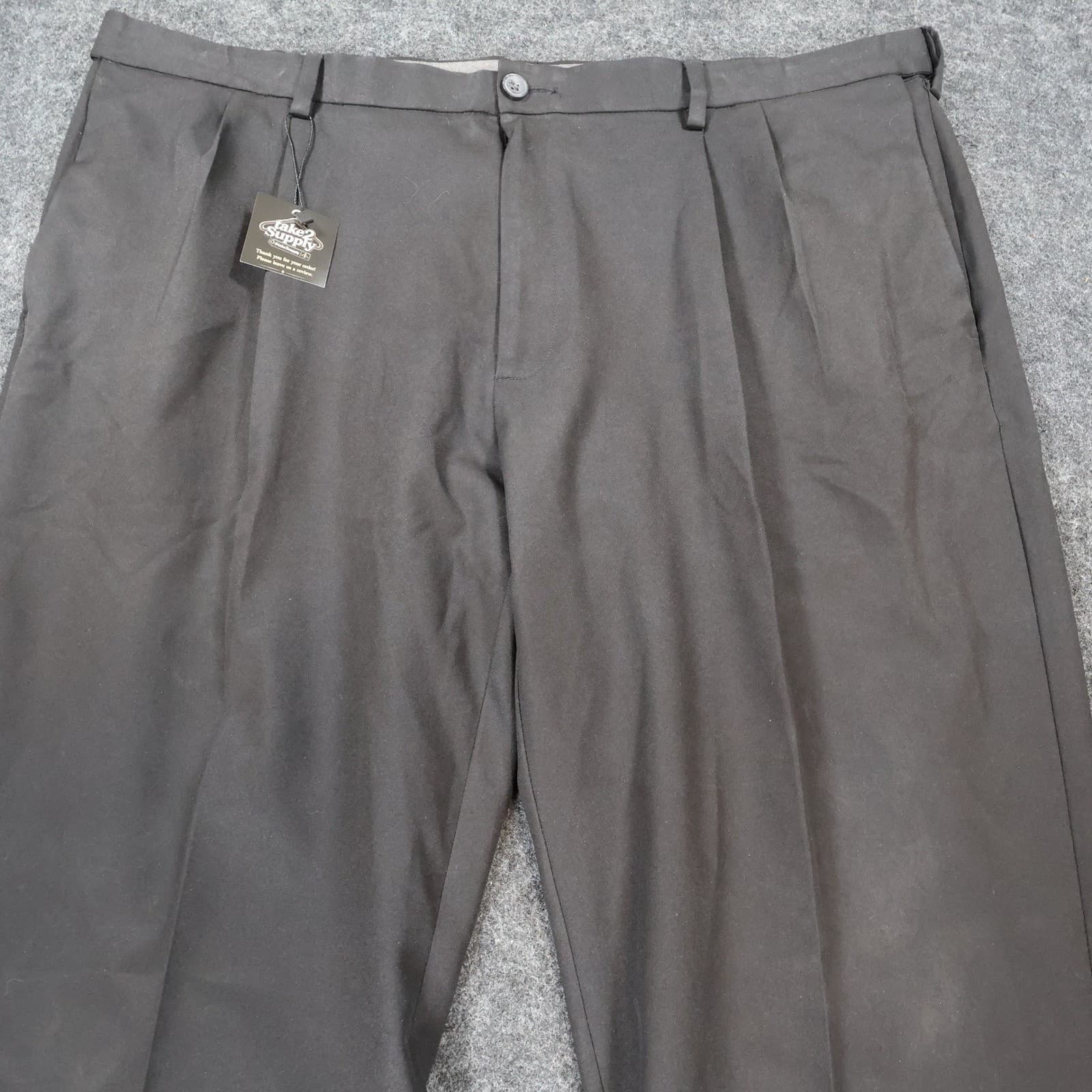 Haggar Dress Pants Mens 44x29 Black Excellent Pleated Cool 18 Pro - Thumbnail 10