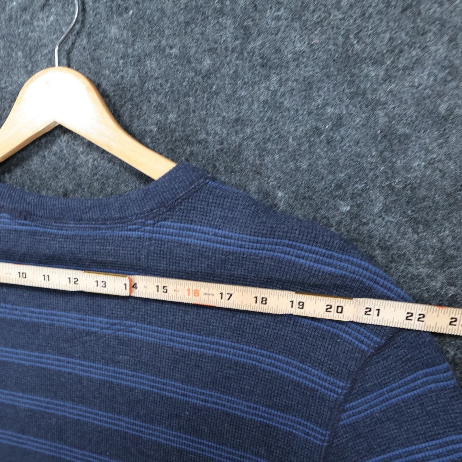 Eddie Bauer Outdoor Shirt Mens XL Blue Excellent Striped Waffle Knit Thermal LS - Thumbnail 6