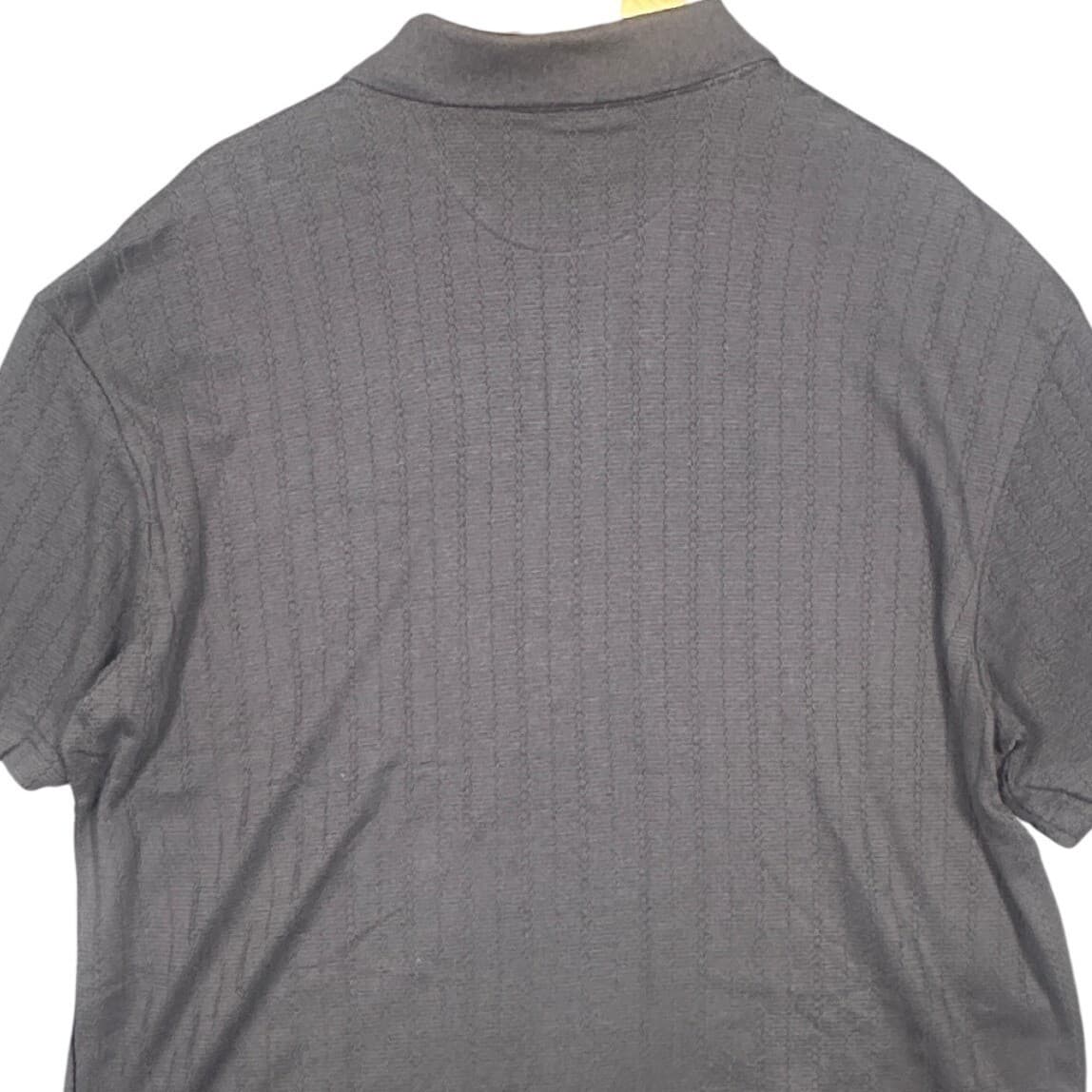 J Ferrar Mens Gray Textured Stripe Short Sleeve Polo Shirt XL NWT - Thumbnail 6