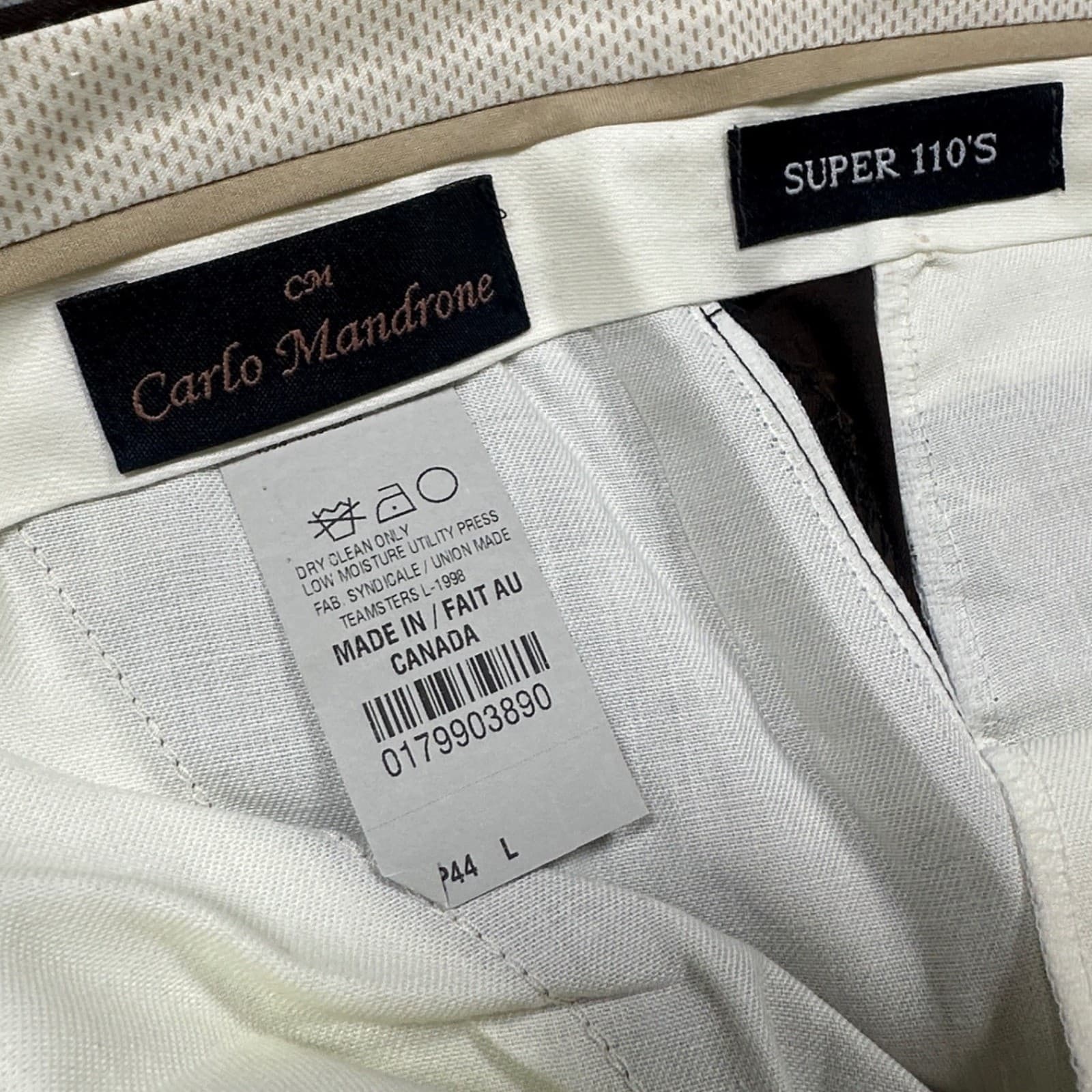 Carlo Mandrone Dress Pants Mens 44L Brown Super 110s Wool Pleated - Thumbnail 7