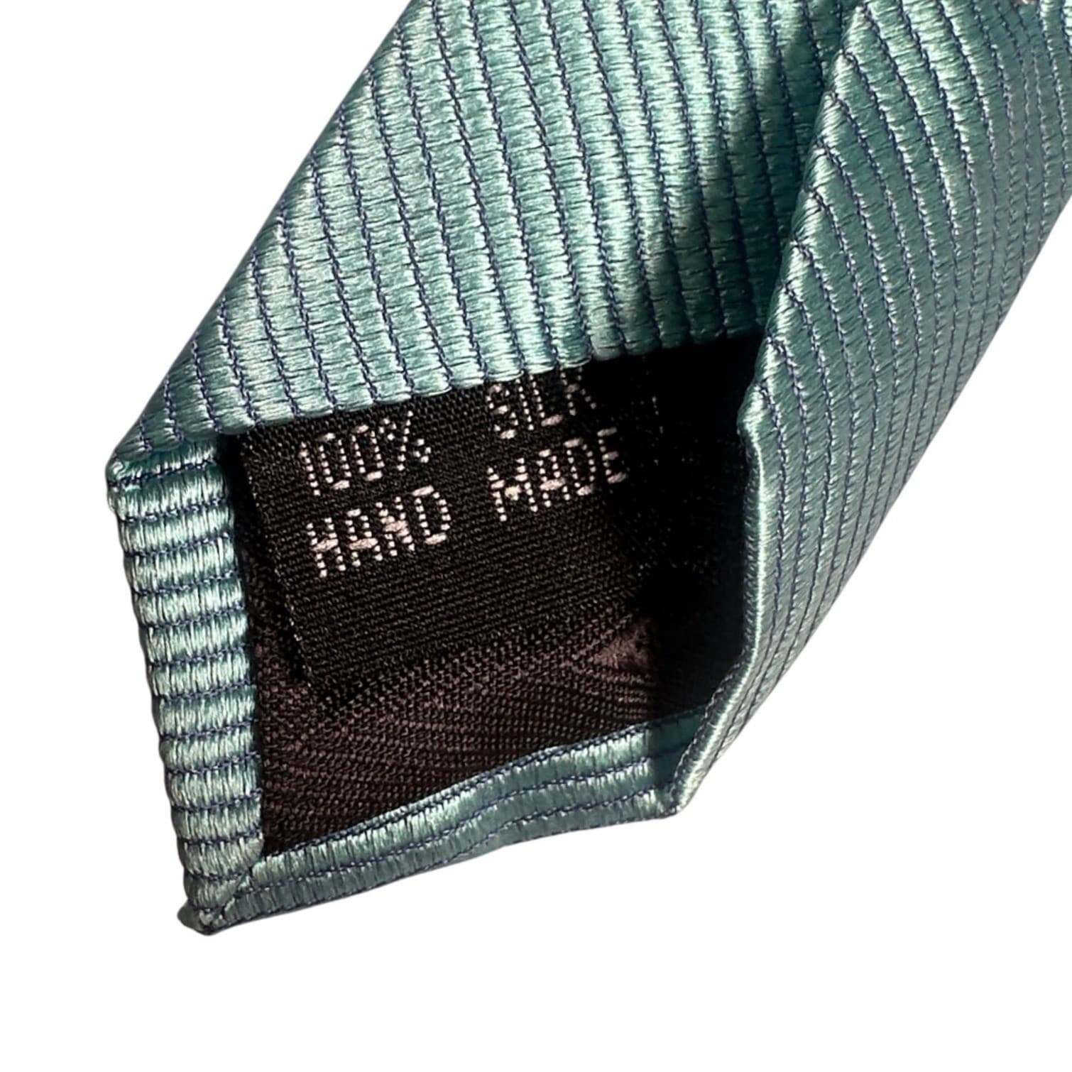 Bachrach Teal Blue Diagonal Stripe Silk Necktie Men Formal Business - Thumbnail 4