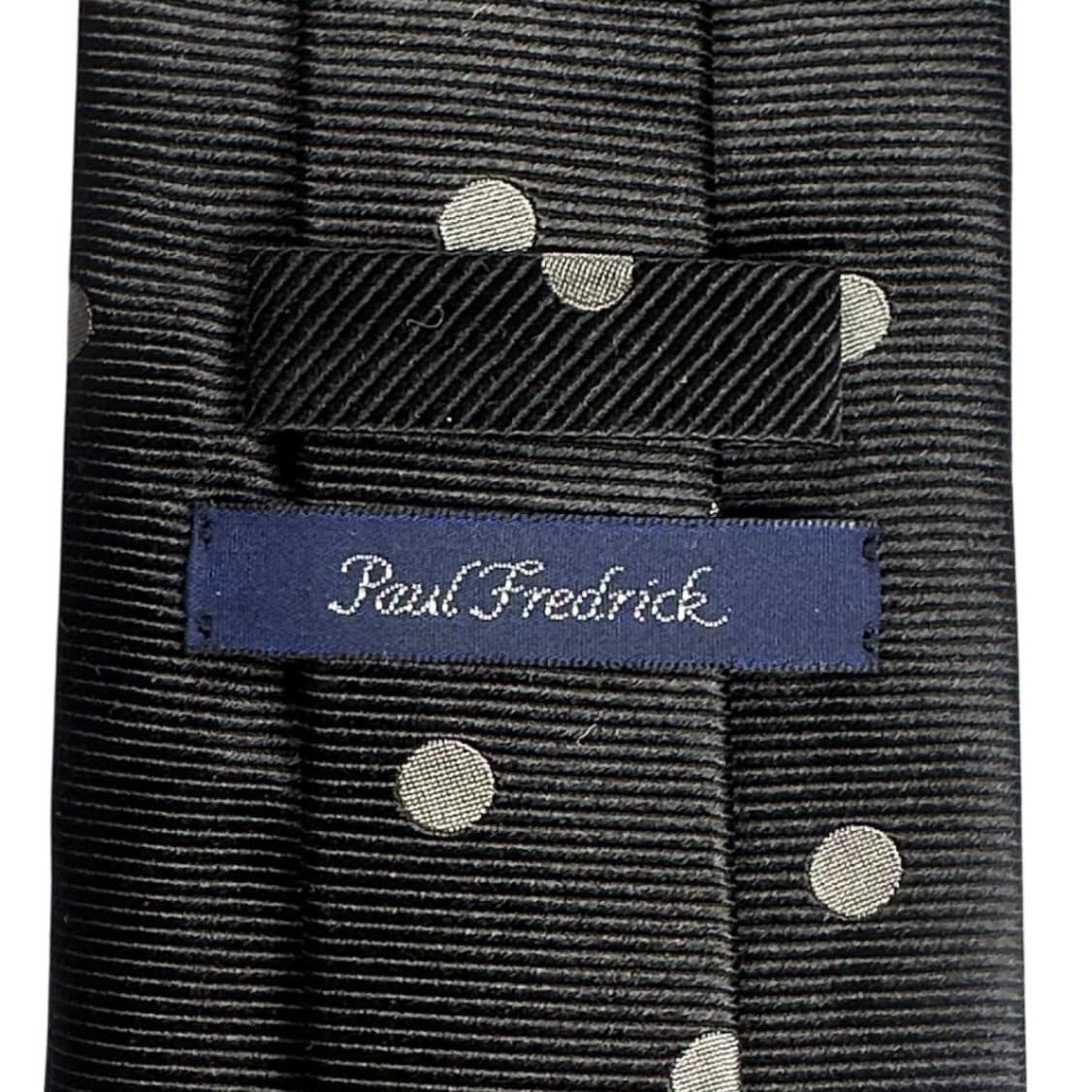 Paul Fredrick Mens Black Polka Dot Silk Tie NWT - Thumbnail 4