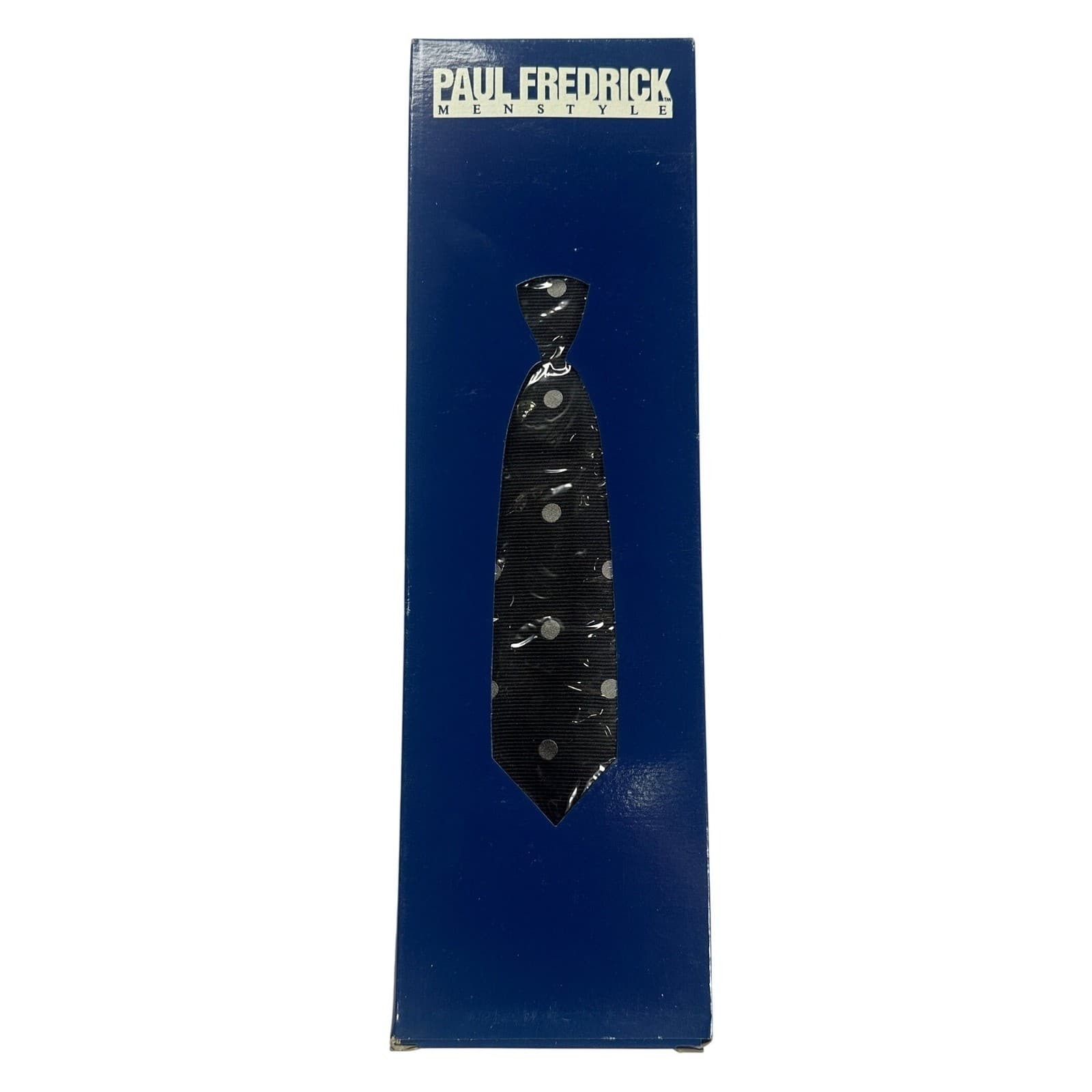 Paul Fredrick Mens Black Polka Dot Silk Tie NWT - Thumbnail 5