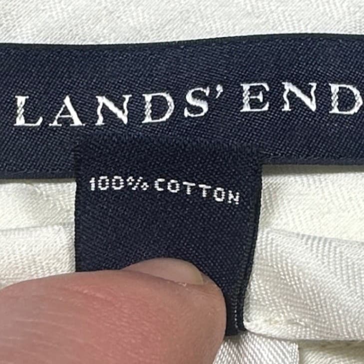 Lands' End Dress Pants Mens 44 Long Blue Pleated Cotton Chinos Trousers - Thumbnail 9