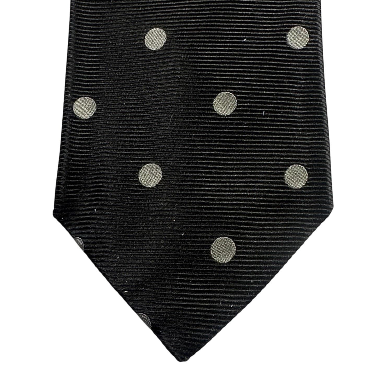 Paul Fredrick Mens Black Polka Dot Silk Tie NWT - Thumbnail 3