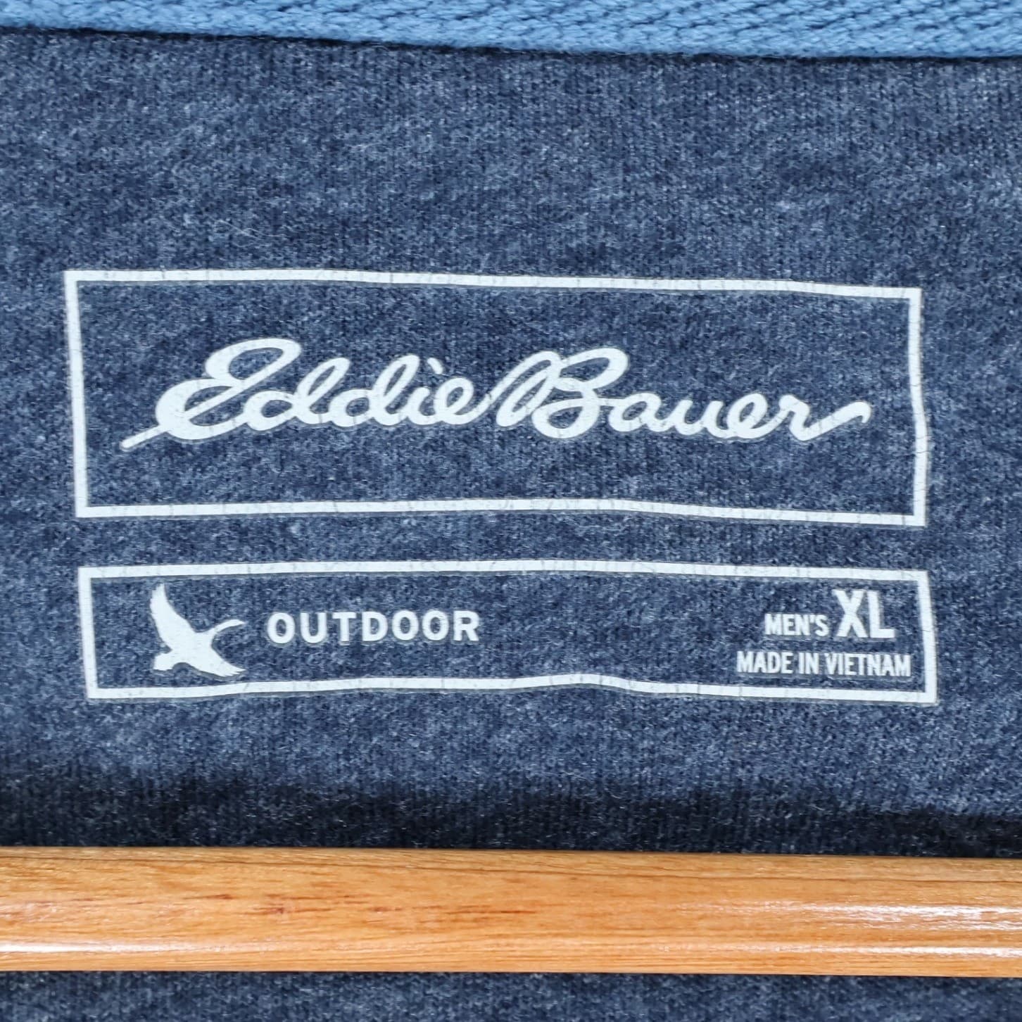 Eddie Bauer Outdoor Shirt Mens XL Blue Excellent Striped Waffle Knit Thermal LS - Thumbnail 7