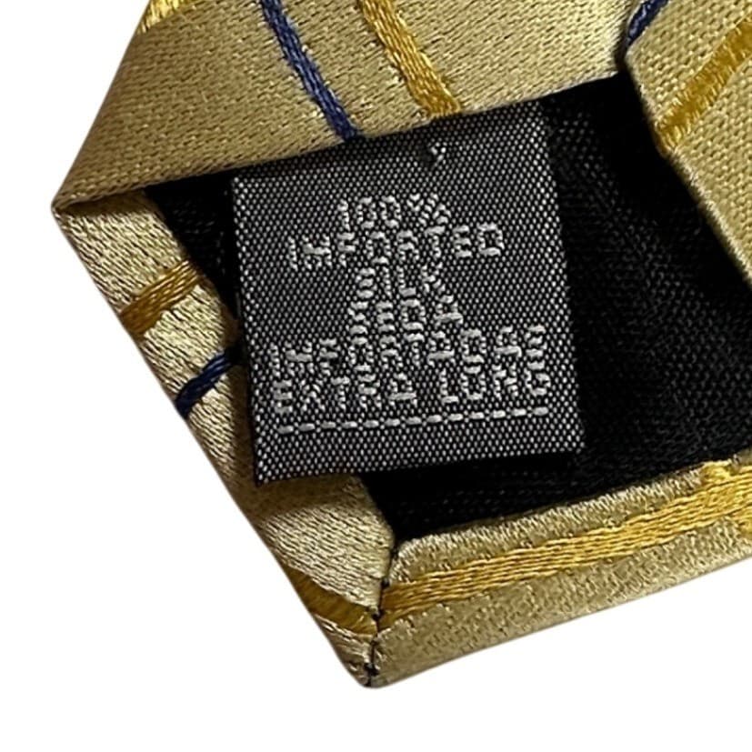 Stafford Executive Mens Gold Blue Plaid Silk Blend Necktie NWT - Thumbnail 4