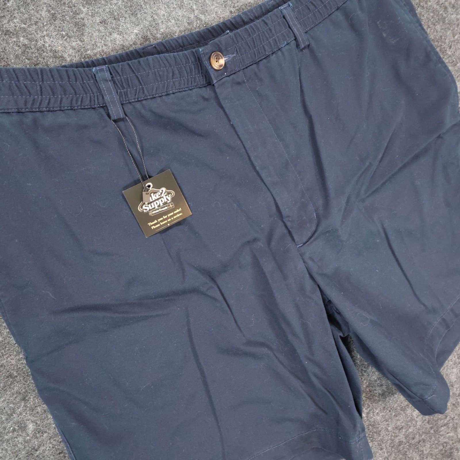 Roundtree & Yorke Shorts Mens 42 Blue Excellent Elastic Waist Easy Care Cotton - Thumbnail 9
