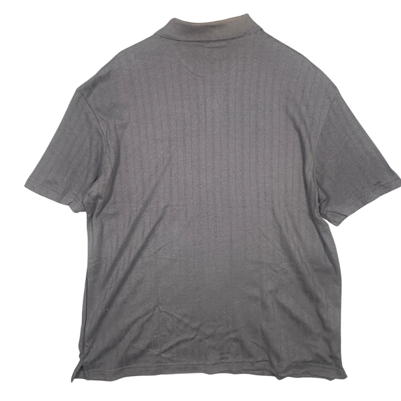 J Ferrar Mens Gray Textured Stripe Short Sleeve Polo Shirt XL NWT - Thumbnail 4
