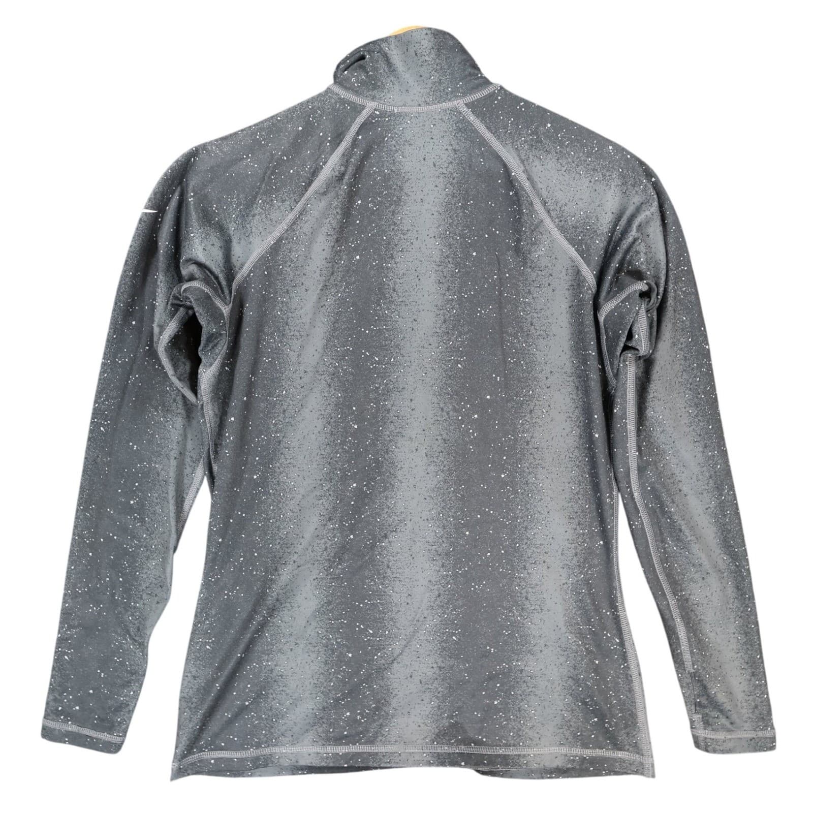Nike Pro Half Zip Pullover Womens Large Gray Excellent Speckled Print - Thumbnail 2