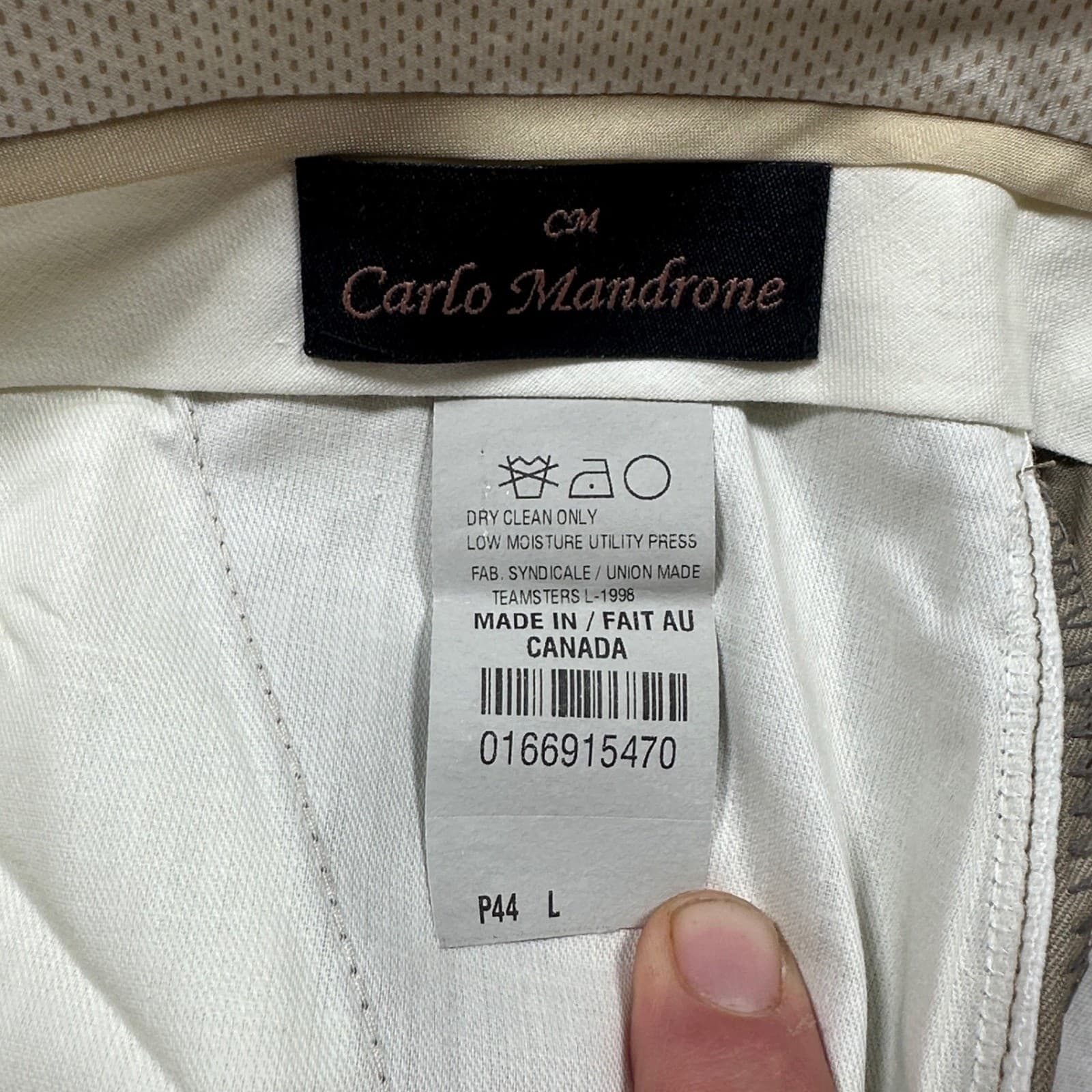 Carlo Mandrone Dress Pants Mens 44L Tan Pleated Made in Canada Trousers - Thumbnail 8