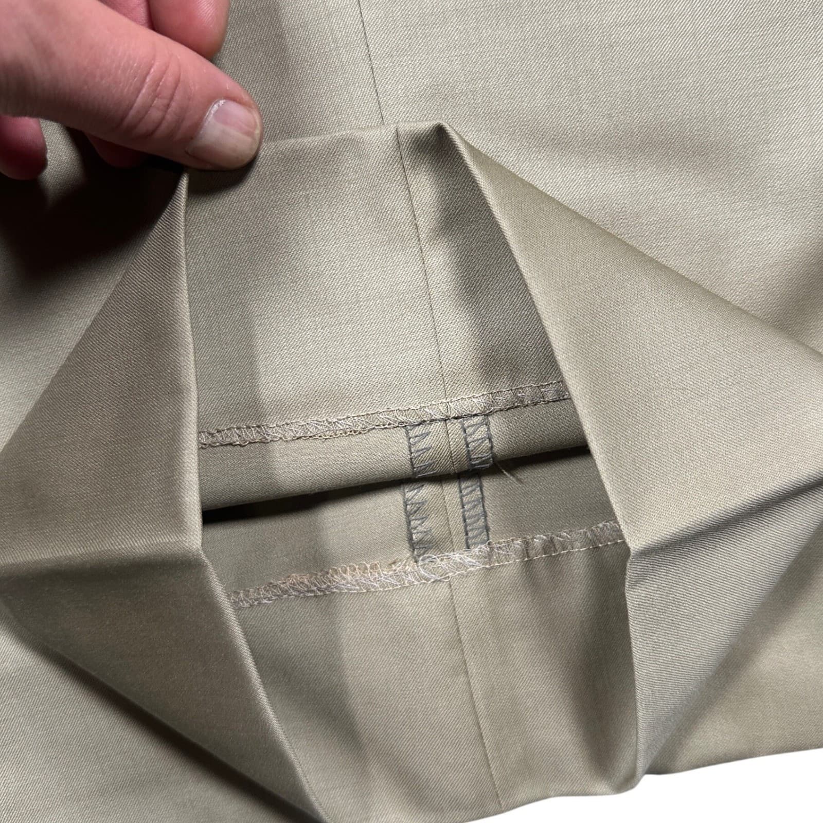 Carlo Mandrone Dress Pants Mens 44L Tan Pleated Made in Canada Trousers - Thumbnail 7