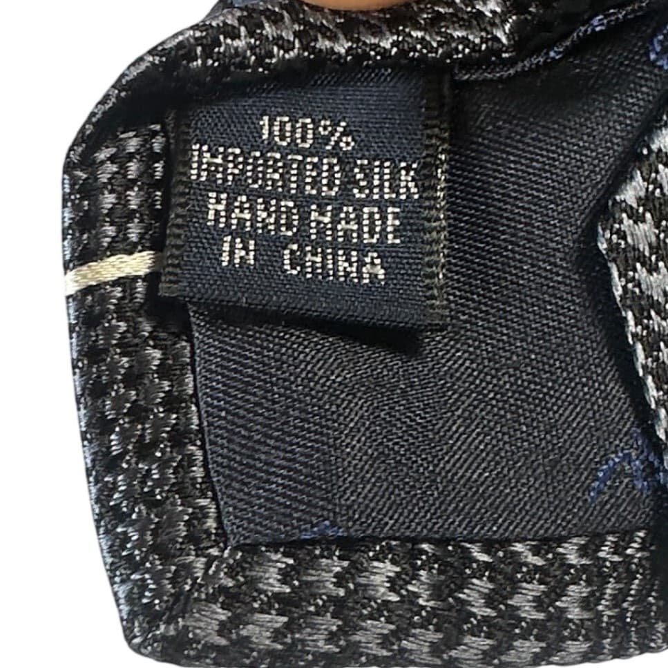 Paul Fredrick Men's Silk Tie Charcoal Gray Woven Pattern Formal Business - Thumbnail 5