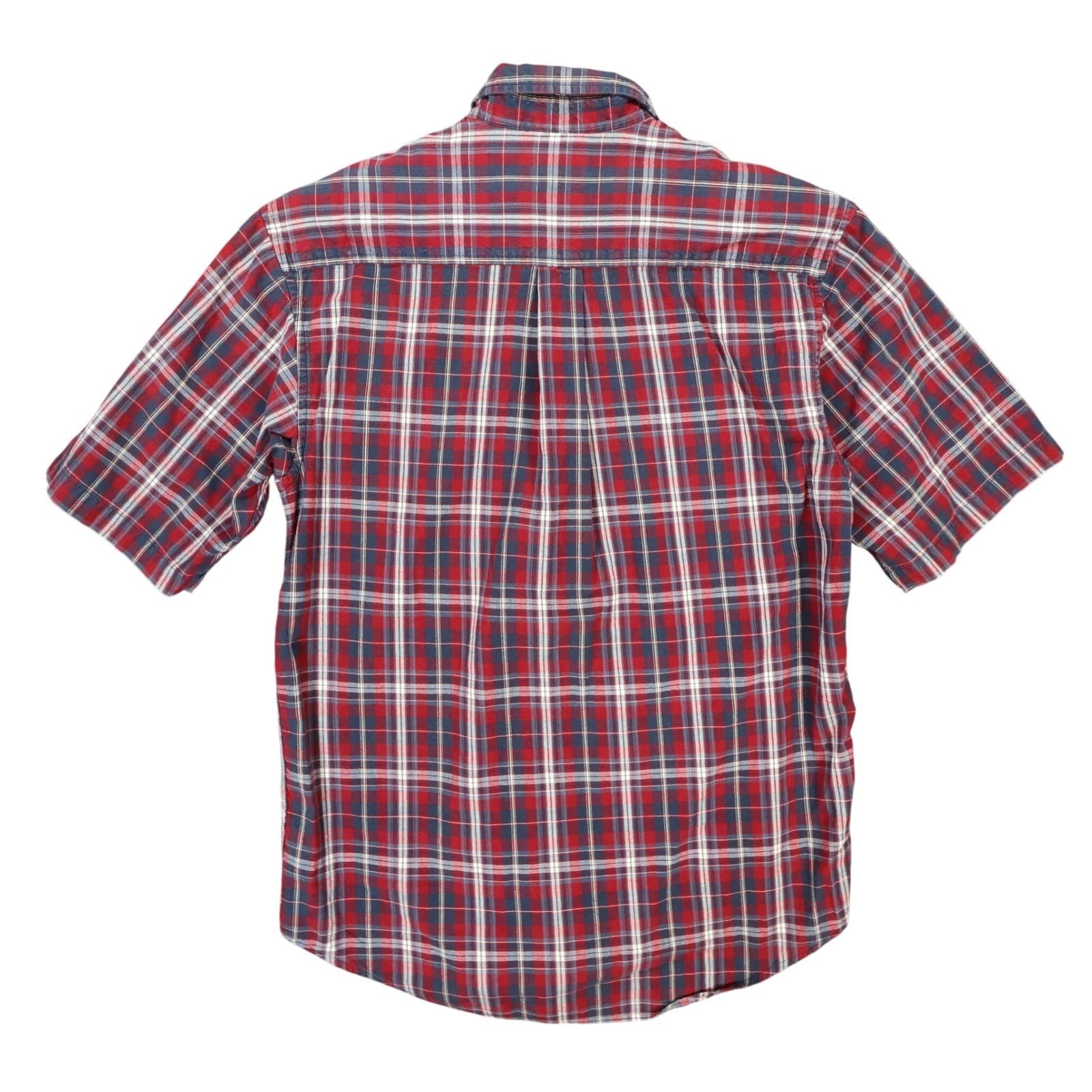 Arrow Button Down Mens Size S Red Excellent Plaid Short Sleeve - Thumbnail 2