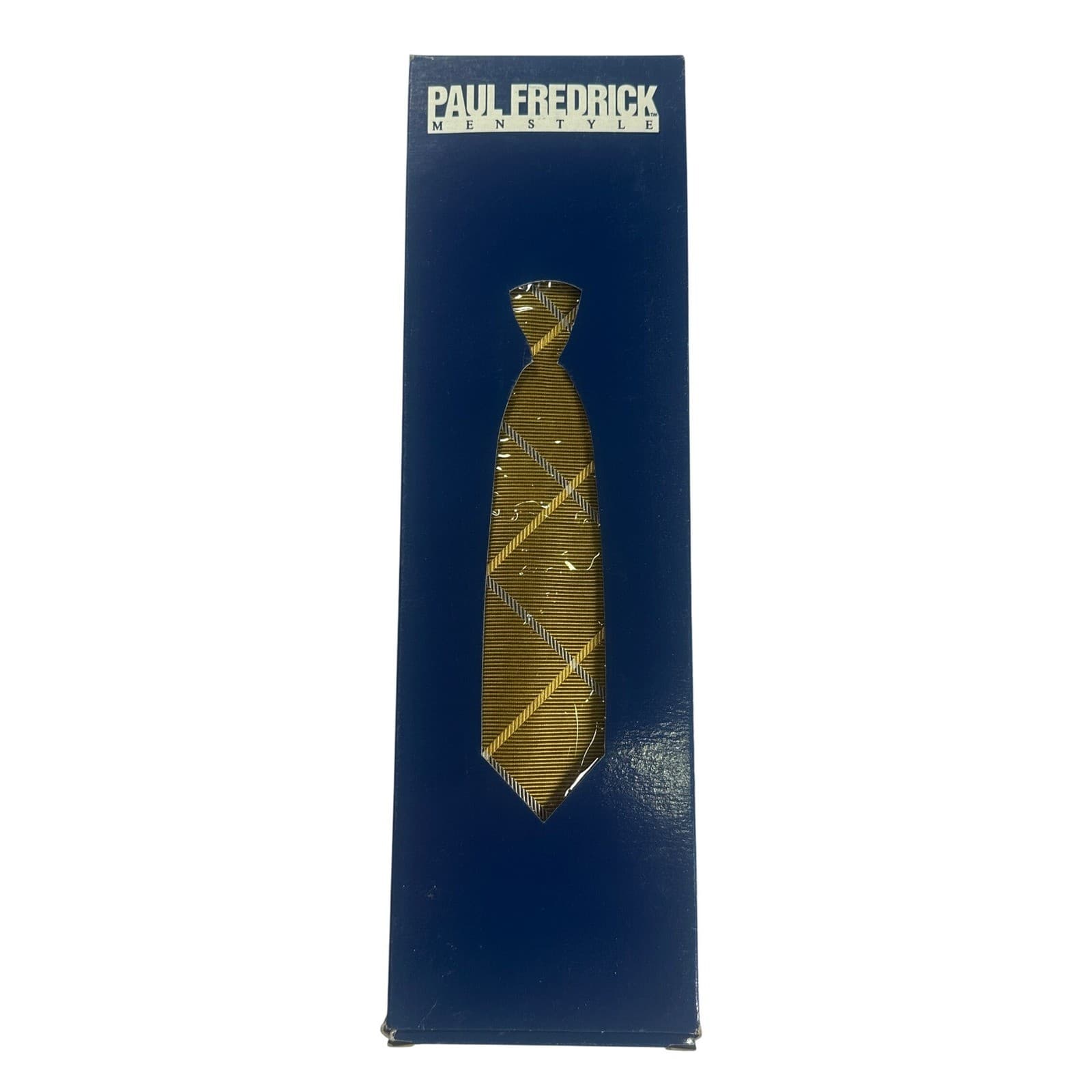 Paul Fredrick Mens Yellow Plaid Silk Necktie Tailored in USA NWT - Thumbnail 6