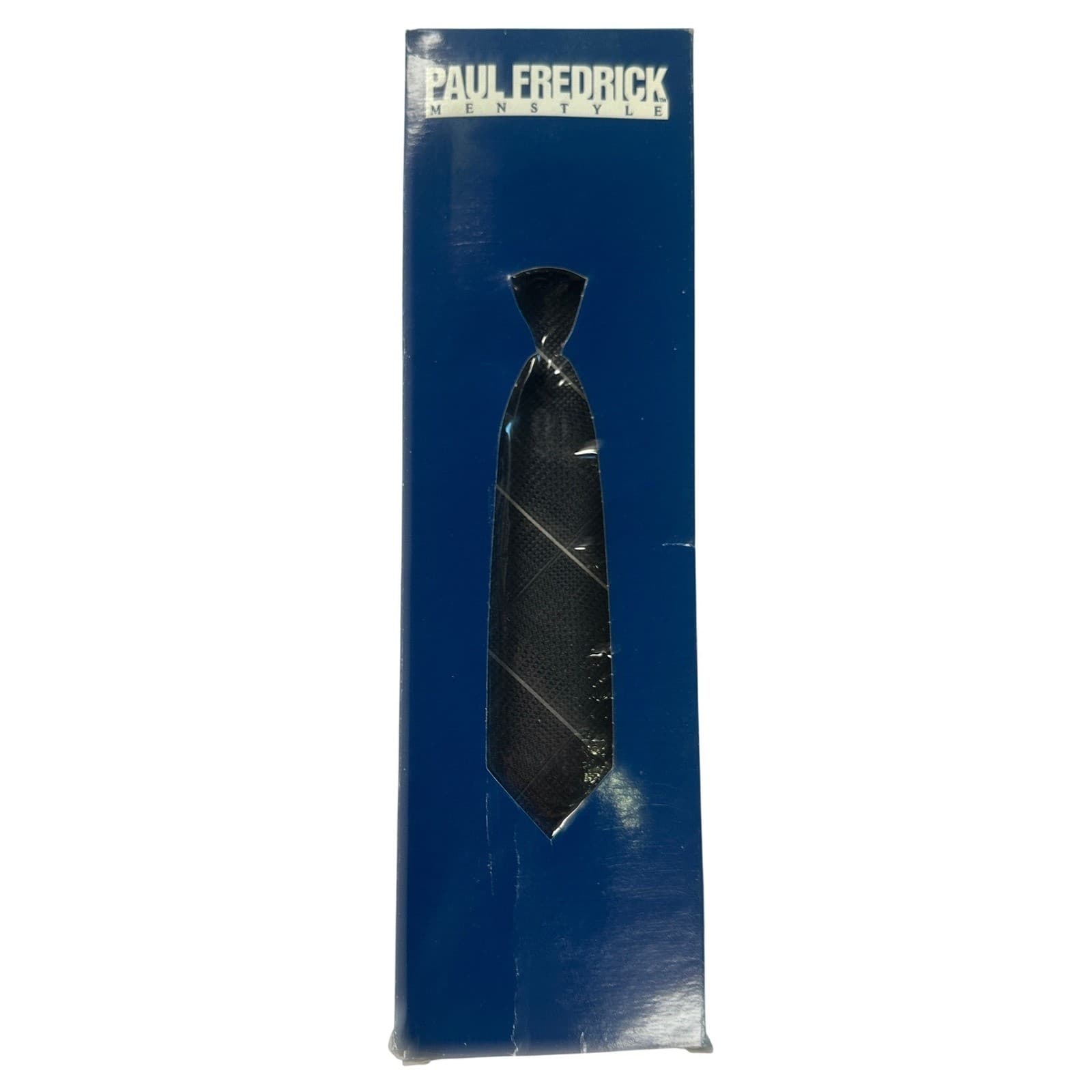 Paul Fredrick Men's Silk Tie Charcoal Gray Woven Pattern Formal Business - Thumbnail 6