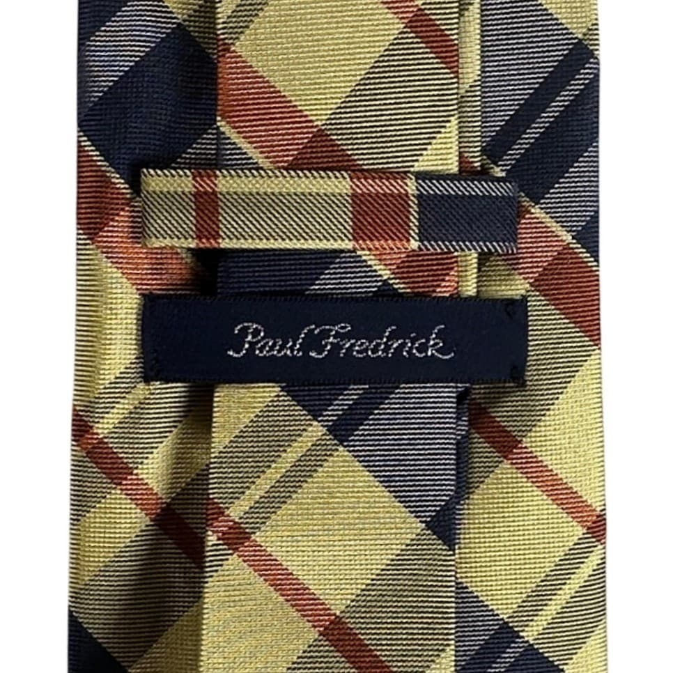 Paul Fredrick Mens Plaid Italian Silk Hand Tailored Neck Tie Made in USA NWT - Thumbnail 4