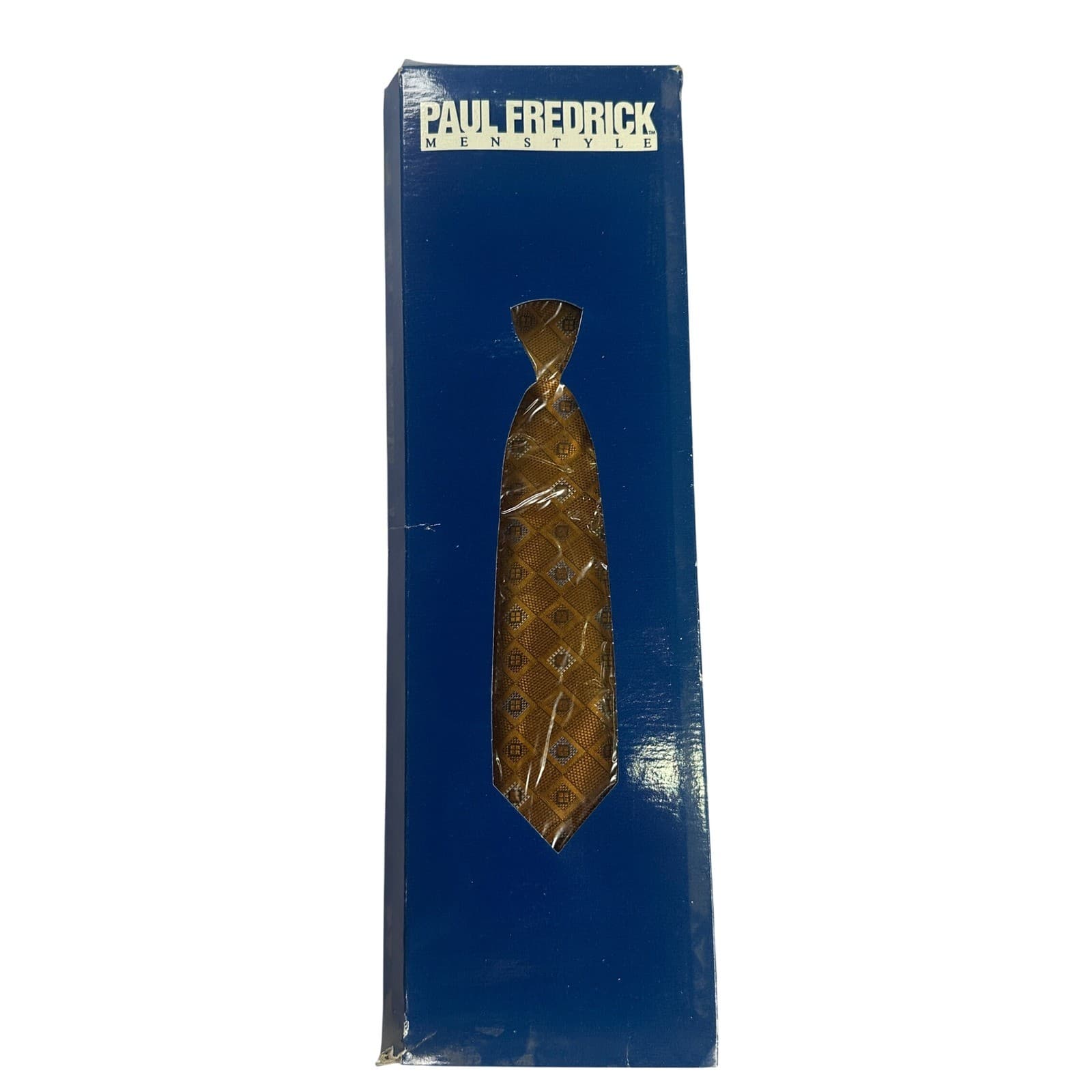 Paul Fredrick Mens 100% Italian Silk Hand Tailored Geometric Pattern Necktie NWT - Thumbnail 5