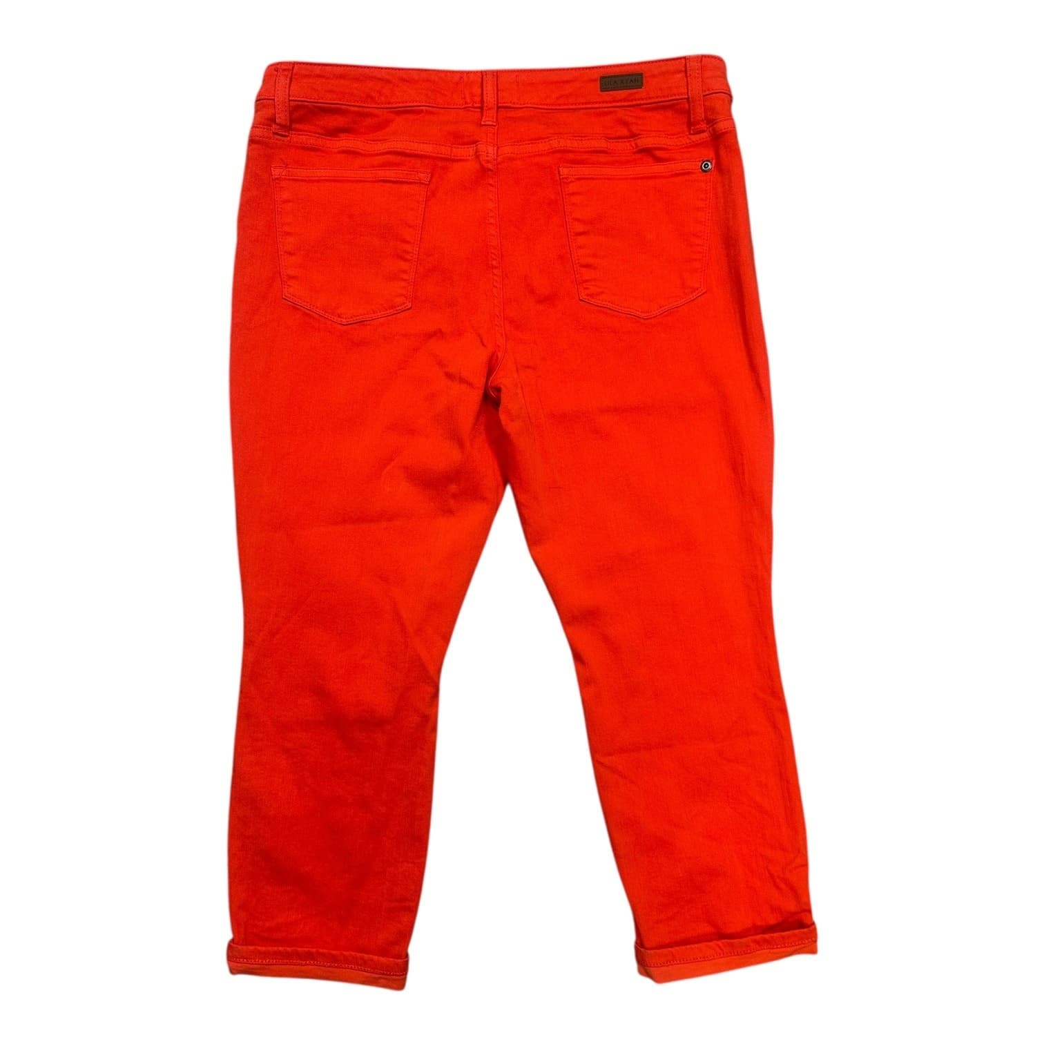 Lila Ryan Women's Orange Cropped Ankle Jeans 32P Petite - Thumbnail 2