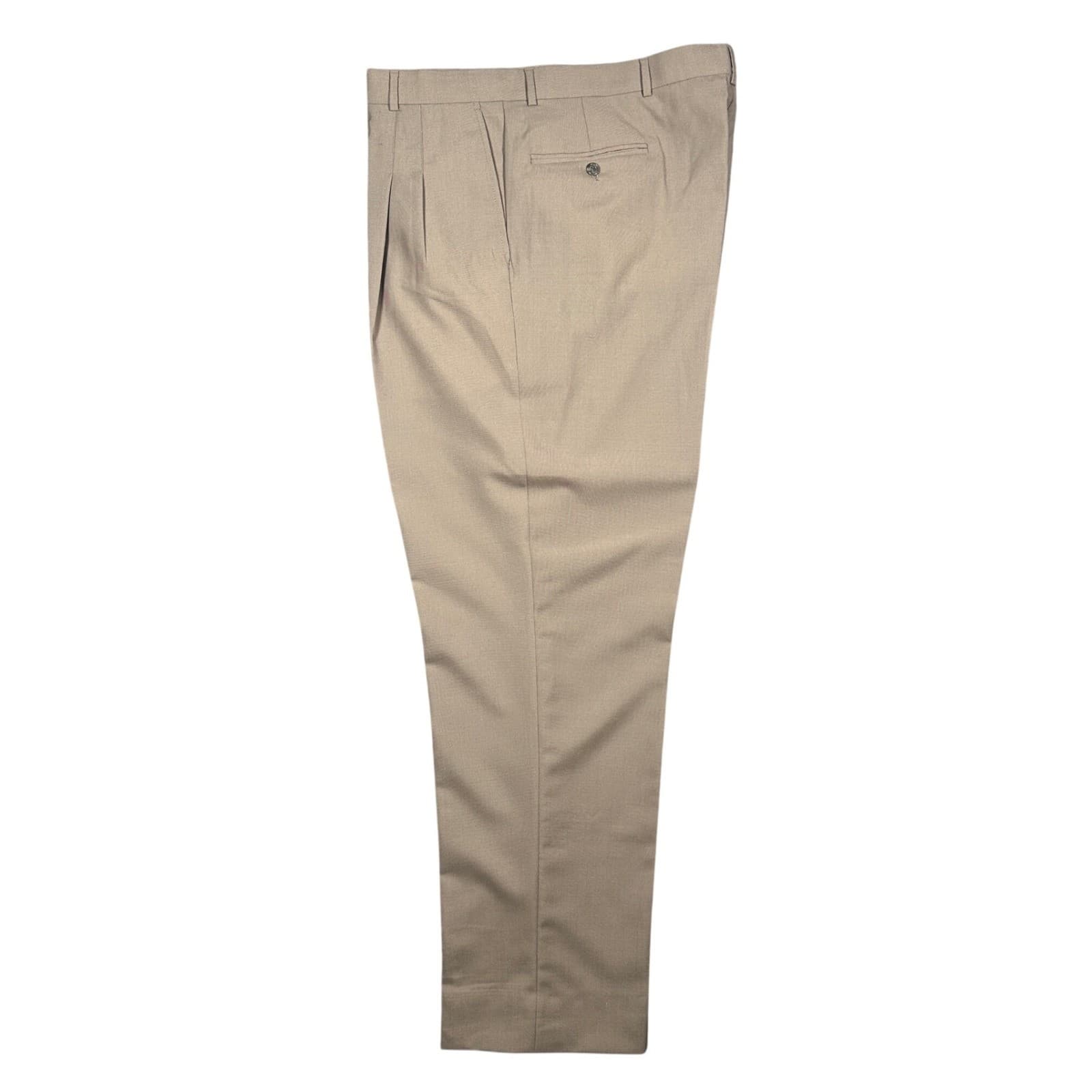 Palm Beach Dress Pants Mens 44L Tan Pleated Merino Wool Blend Khaki - Thumbnail 3