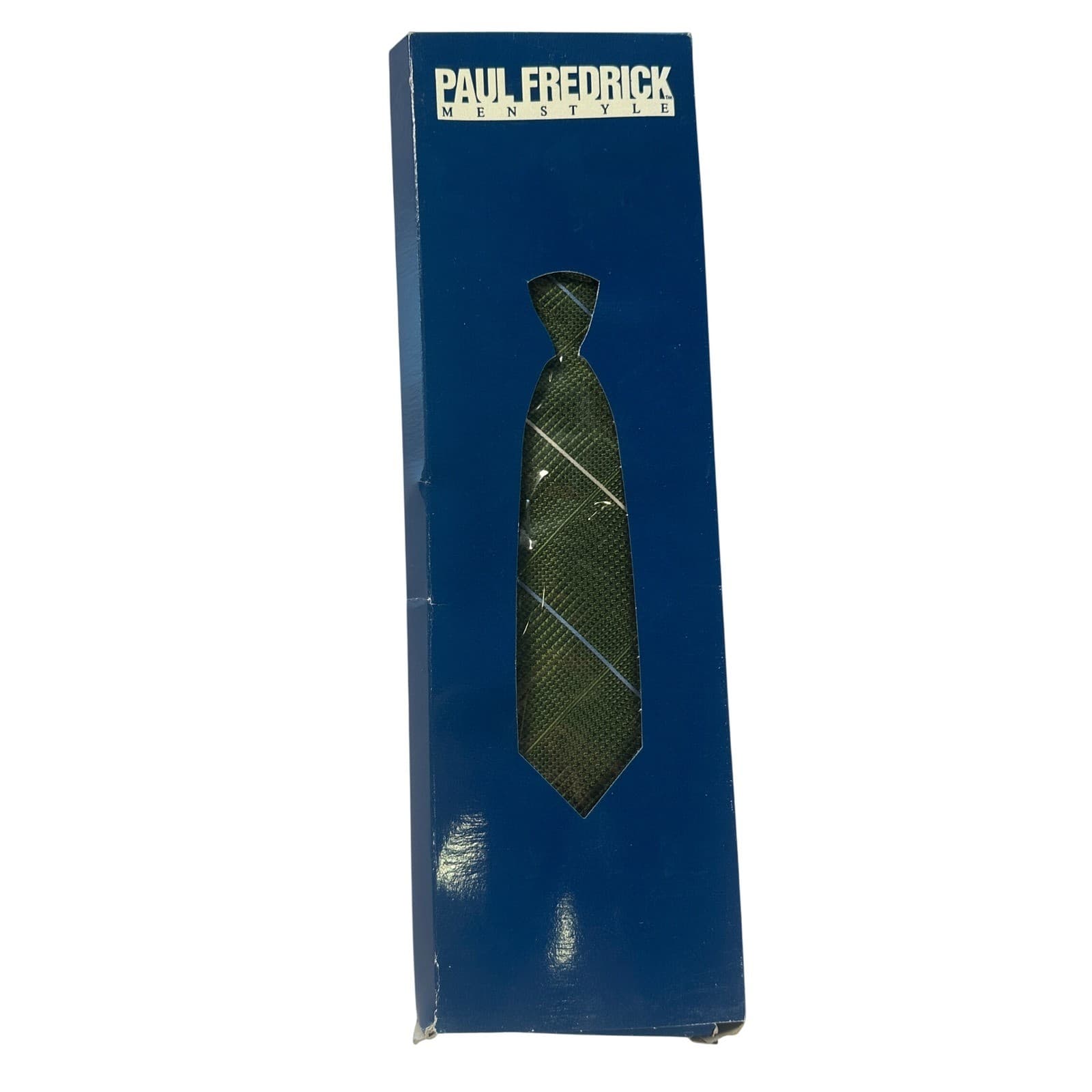 Paul Fredrick Men's Silk Green Plaid Necktie NWT - Thumbnail 6