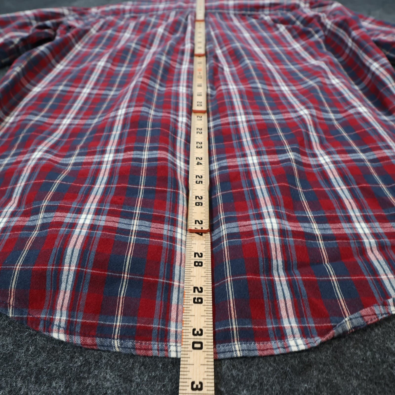 Arrow Button Down Mens Size S Red Excellent Plaid Short Sleeve - Thumbnail 5