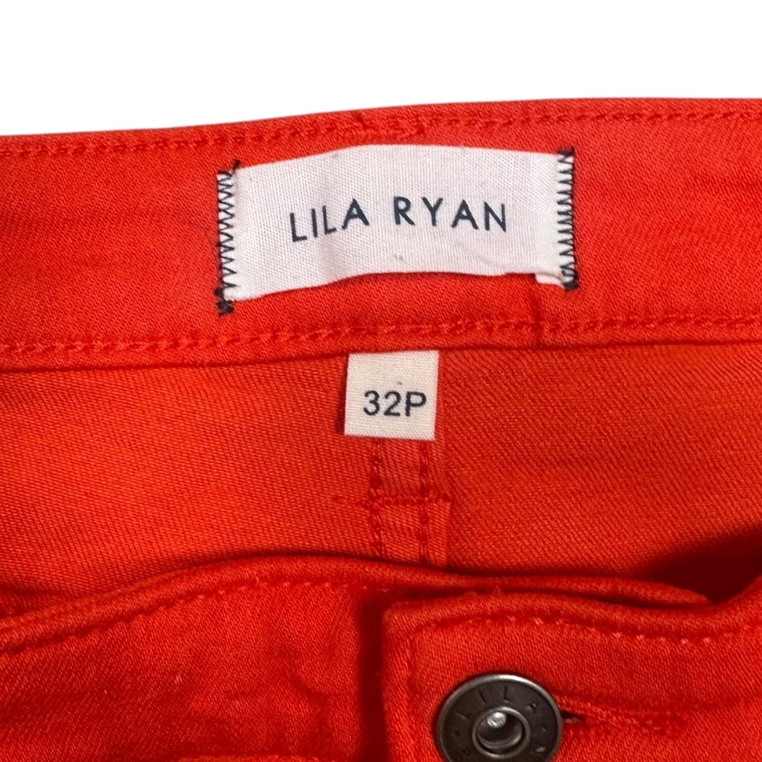 Lila Ryan Women's Orange Cropped Ankle Jeans 32P Petite - Thumbnail 3