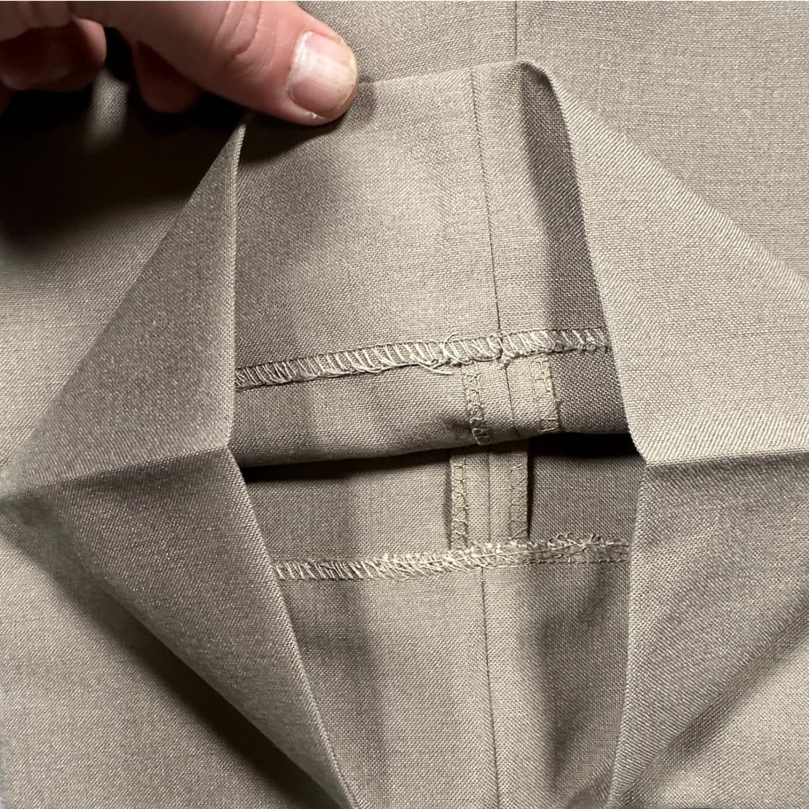 Palm Beach Dress Pants Mens 44L Tan Pleated Merino Wool Blend Khaki - Thumbnail 6