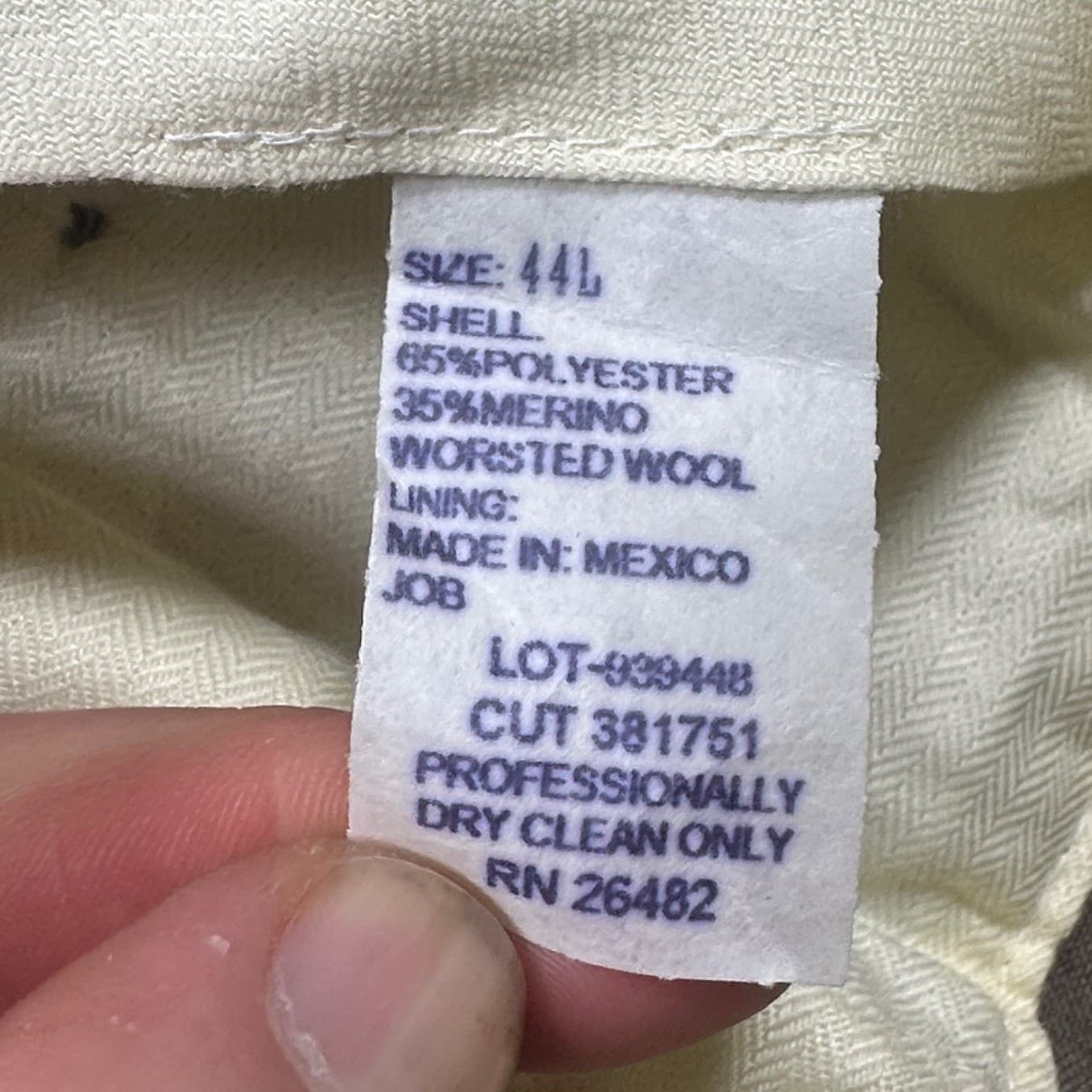 Palm Beach Dress Pants Mens 44L Tan Pleated Merino Wool Blend Khaki - Thumbnail 7