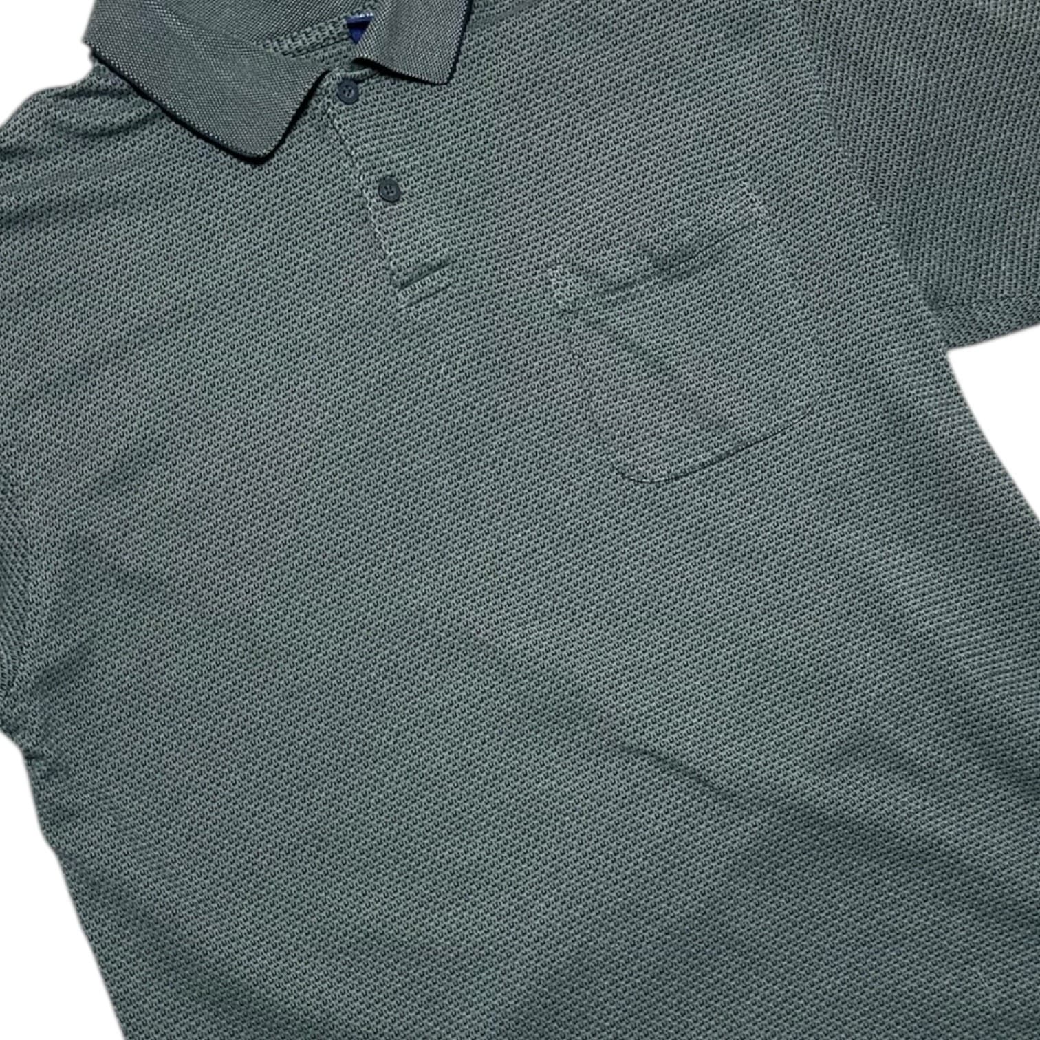 Arrow Men's L Sage Green Textured Polo Shirt Collared Casual Top - Thumbnail 3