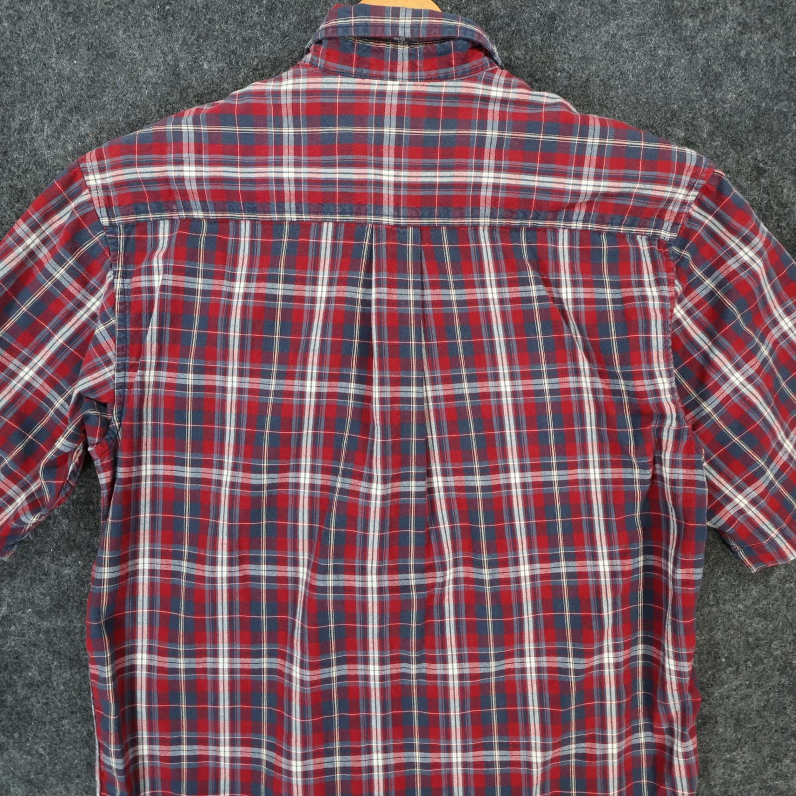 Arrow Button Down Mens Size S Red Excellent Plaid Short Sleeve - Thumbnail 10