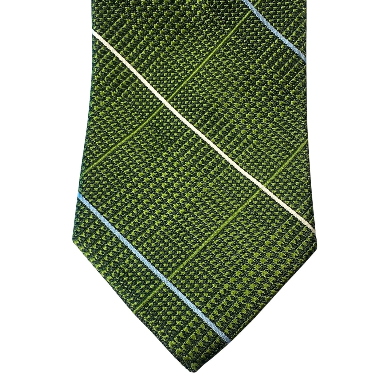 Paul Fredrick Men's Silk Green Plaid Necktie NWT - Thumbnail 3