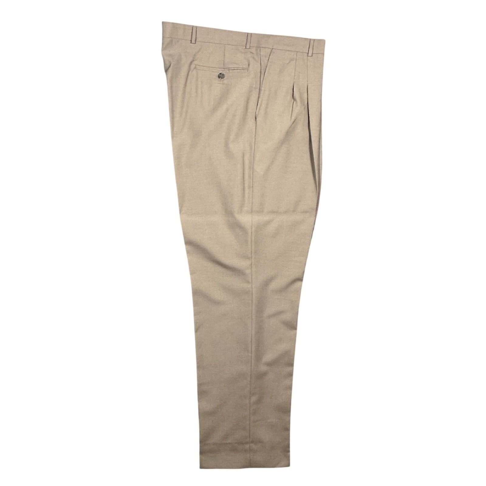 Palm Beach Dress Pants Mens 44L Tan Pleated Merino Wool Blend Khaki - Thumbnail 2