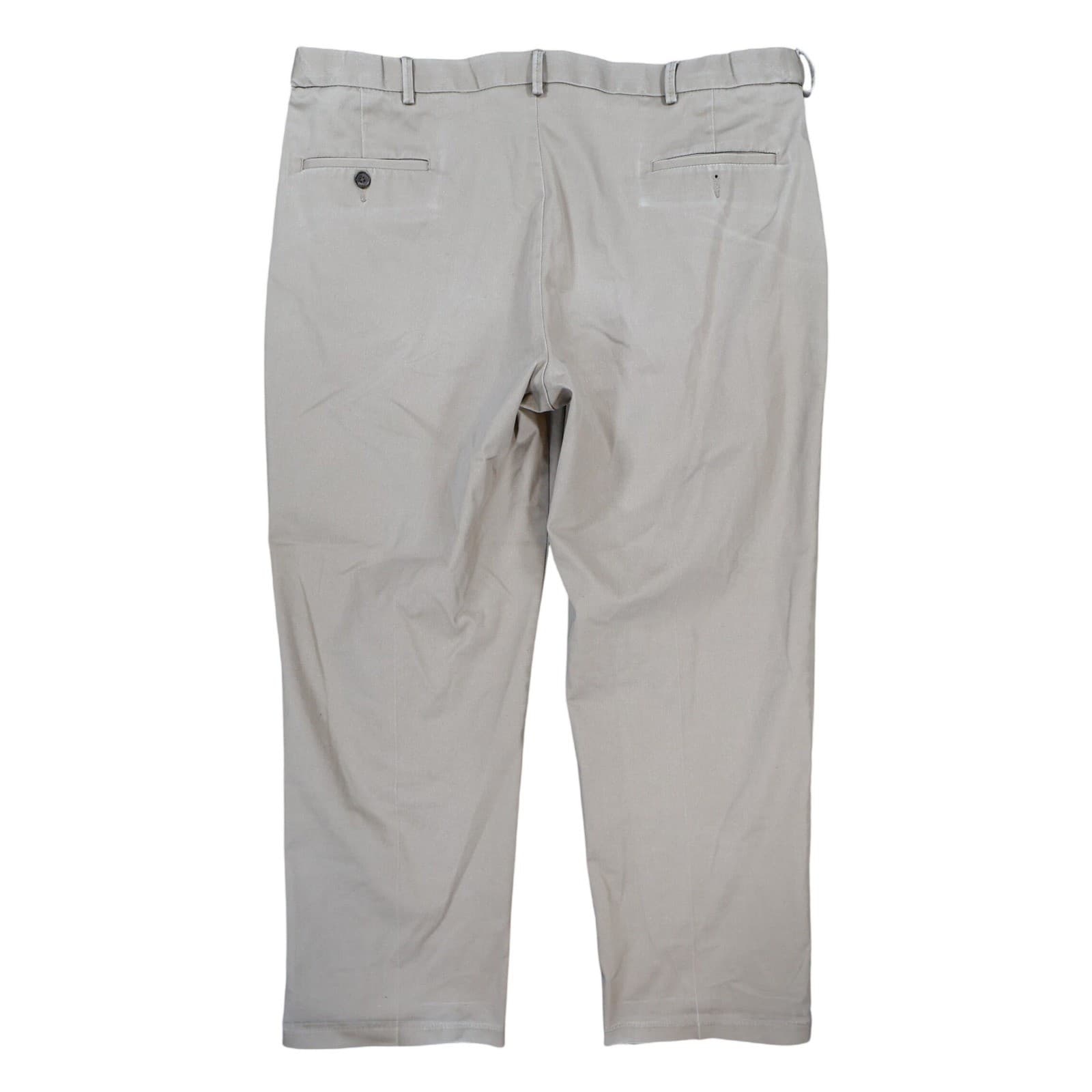 Haggar Premium No Iron Khaki Mens 42x30 Tan Excellent Classic Fit Stretch - Thumbnail 2