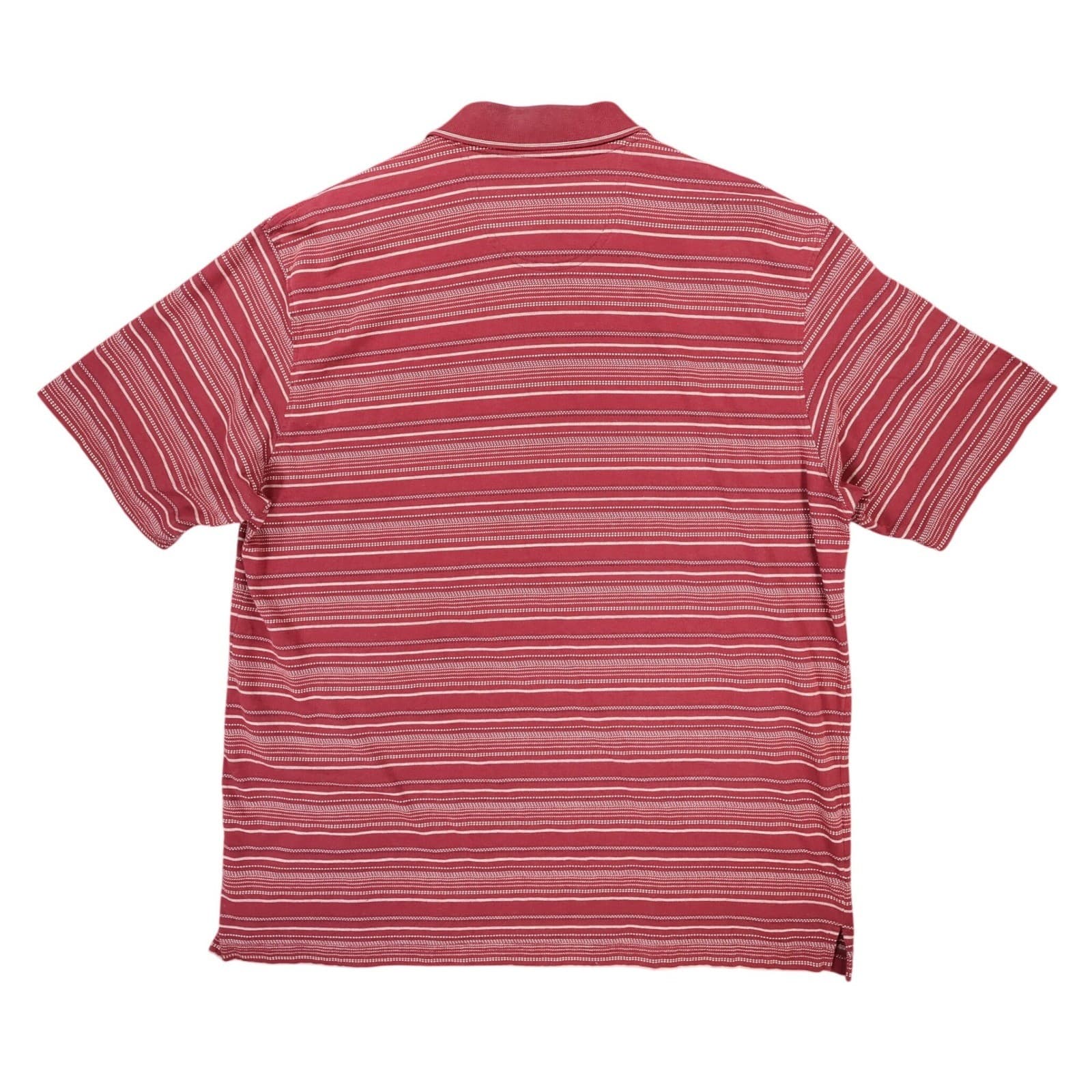 Van Heusen Polo Mens XXL Red Excellent Striped Short Sleeve Pocket Shirt - Thumbnail 2