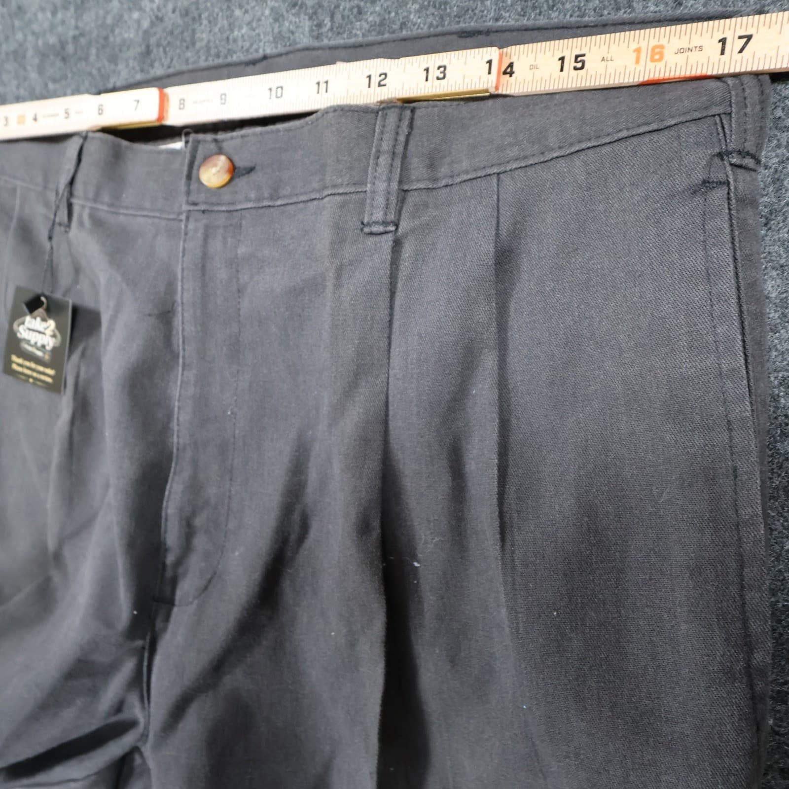 Puritan Pleated Chinos Mens 34x30 Black Excellent Pleated Trousers - Thumbnail 6