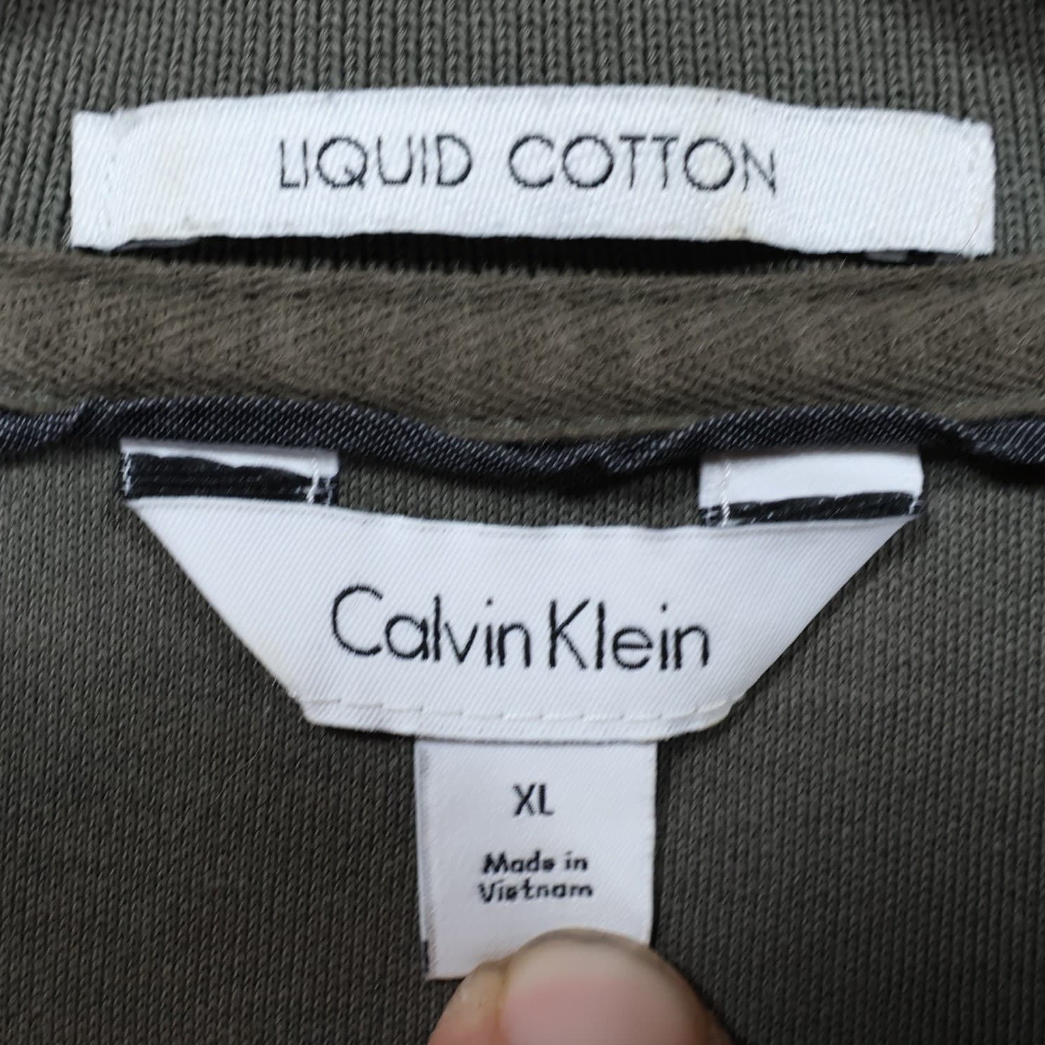 Calvin Klein Polo Mens XL Olive Green Excellent Liquid Cotton Short Sleeve - Thumbnail 7