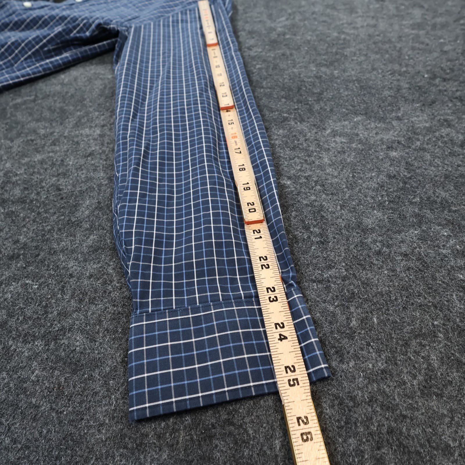 Eddie Bauer Button Down Mens M Blue Excellent Wrinkle Free Plaid - Thumbnail 4